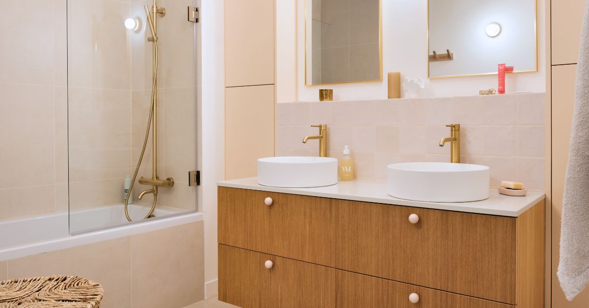 meuble de salle de bain chêne double vasque