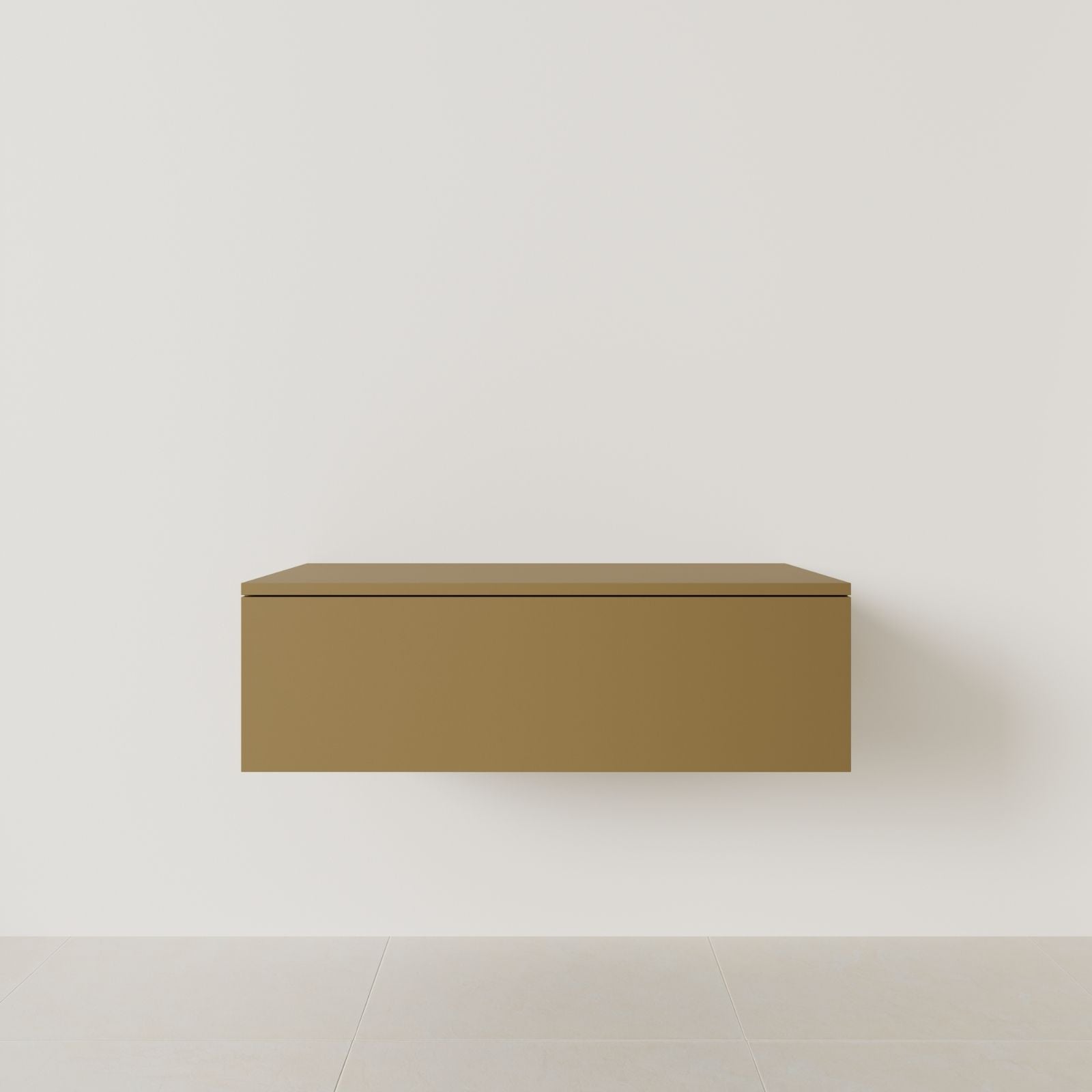 meuble salle de bain mino 100 cm ocre meuble seul suspendu vue face