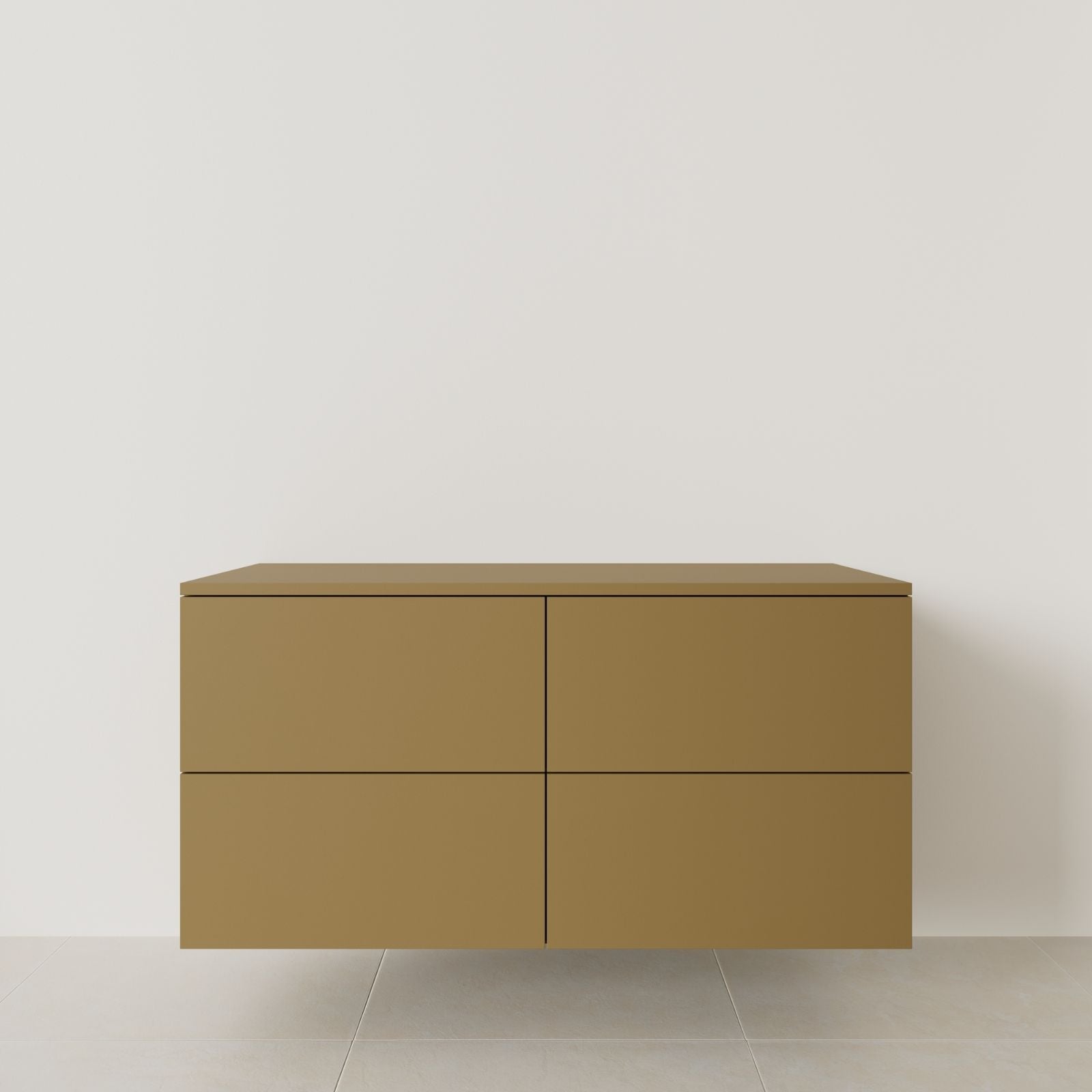 meuble salle de bain marco 120 cm double vasque suspendu ocre meuble seul vue face