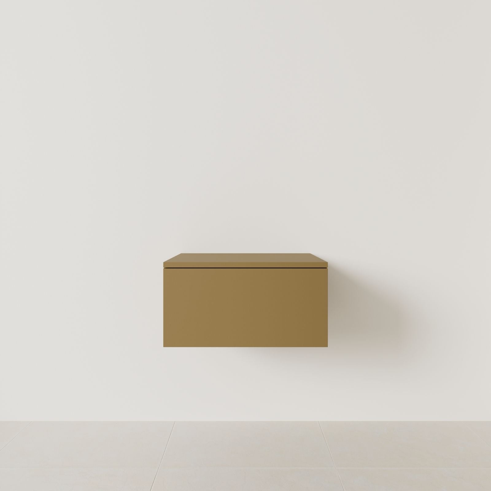 meuble salle de bain mino 60 cm ocre meuble seul suspendu vue face