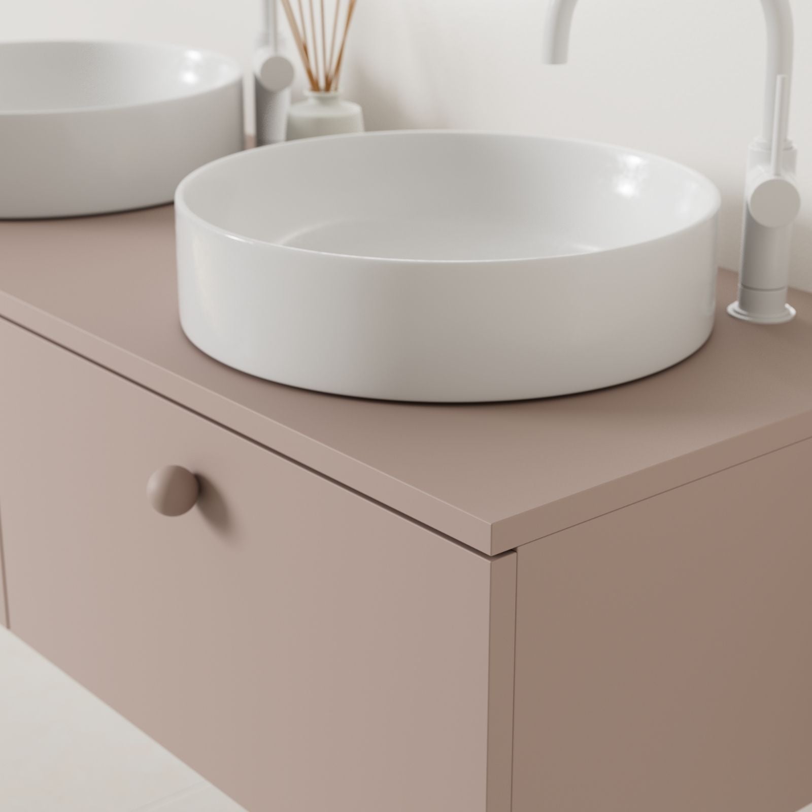 meuble salle de bain mino 120 cm parme double vasque à poser vue angle