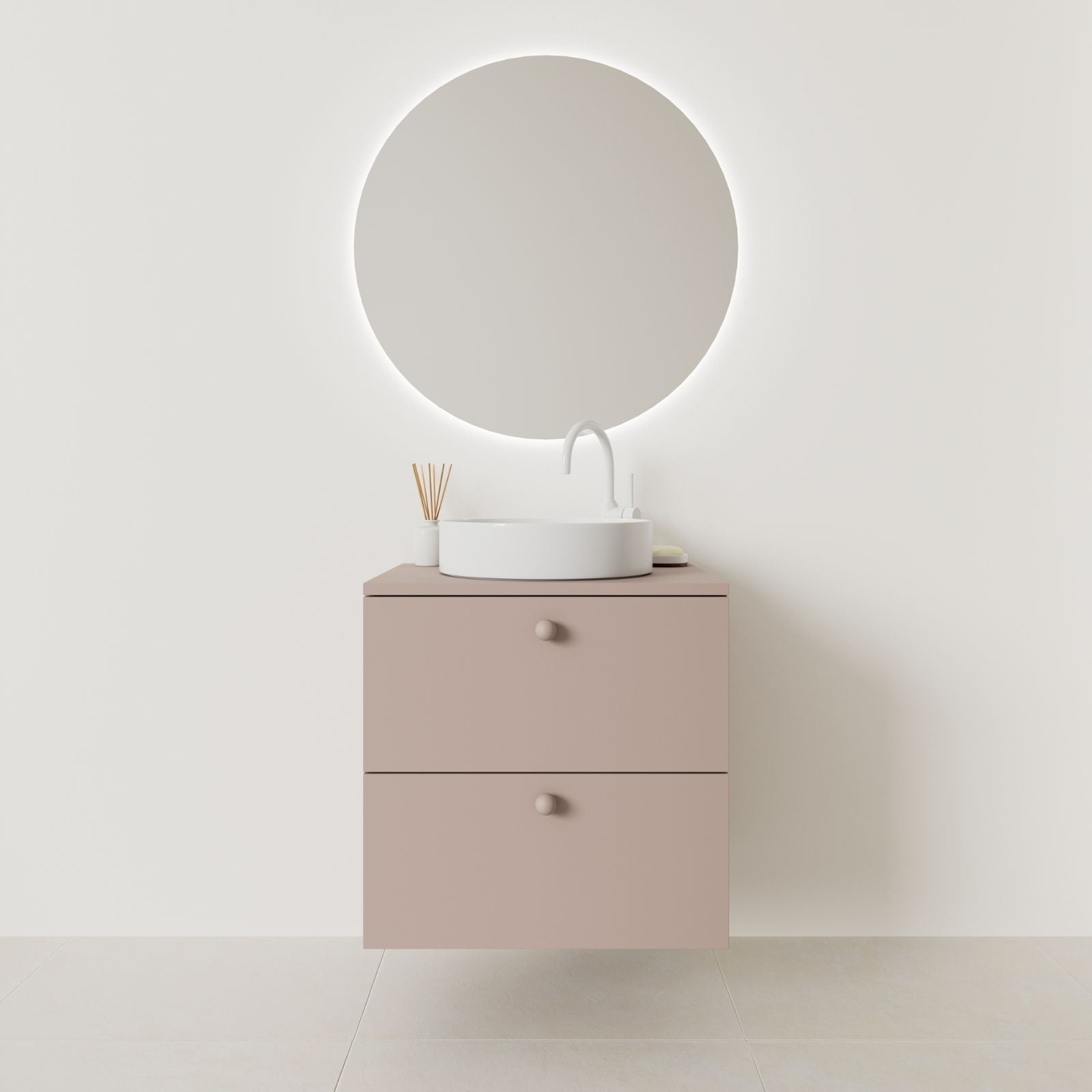 meuble salle de bain marco 60 cm parme façade lisse vue face
