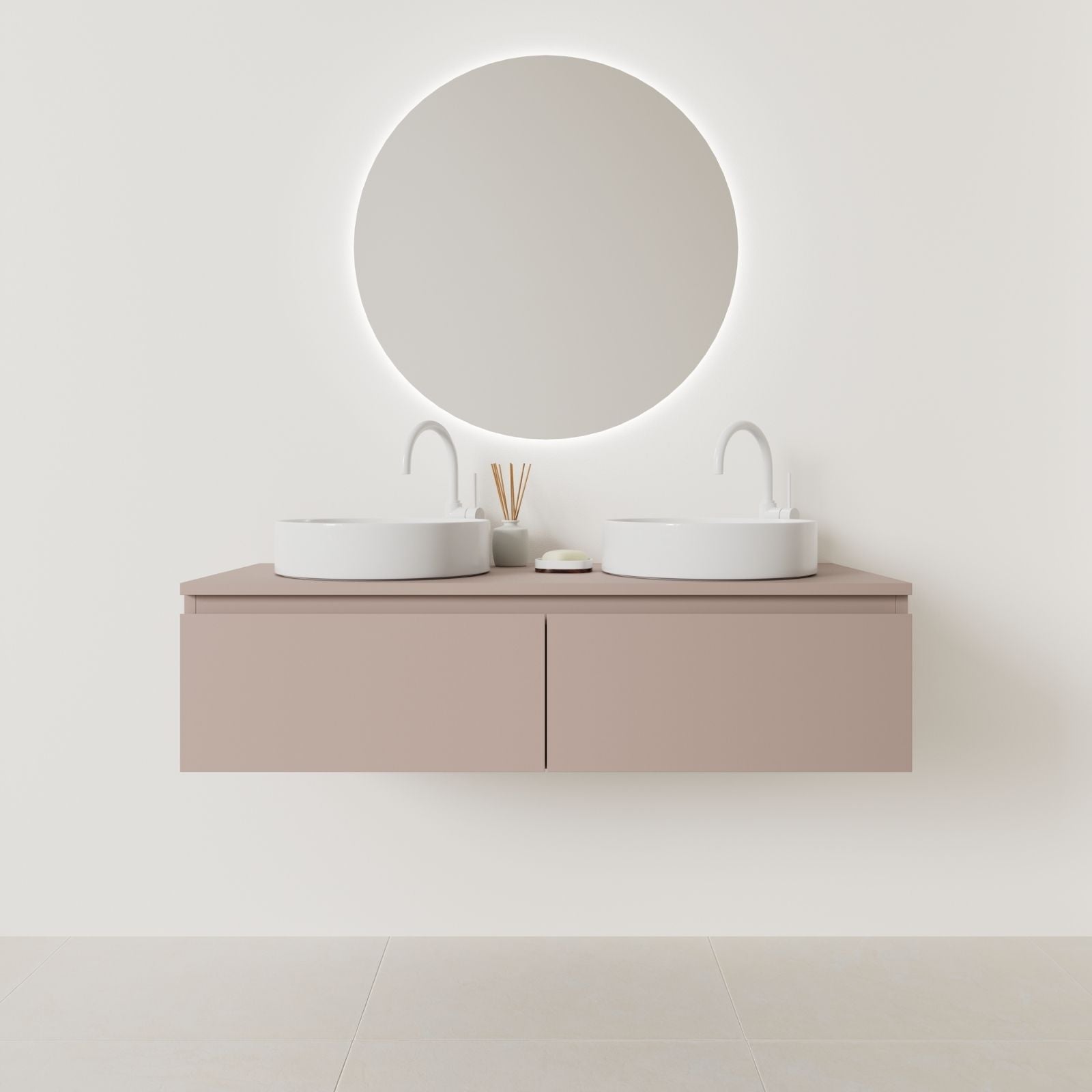 meuble salle de bain mino 120 cm double vasque suspendu parme prise de main vue face
