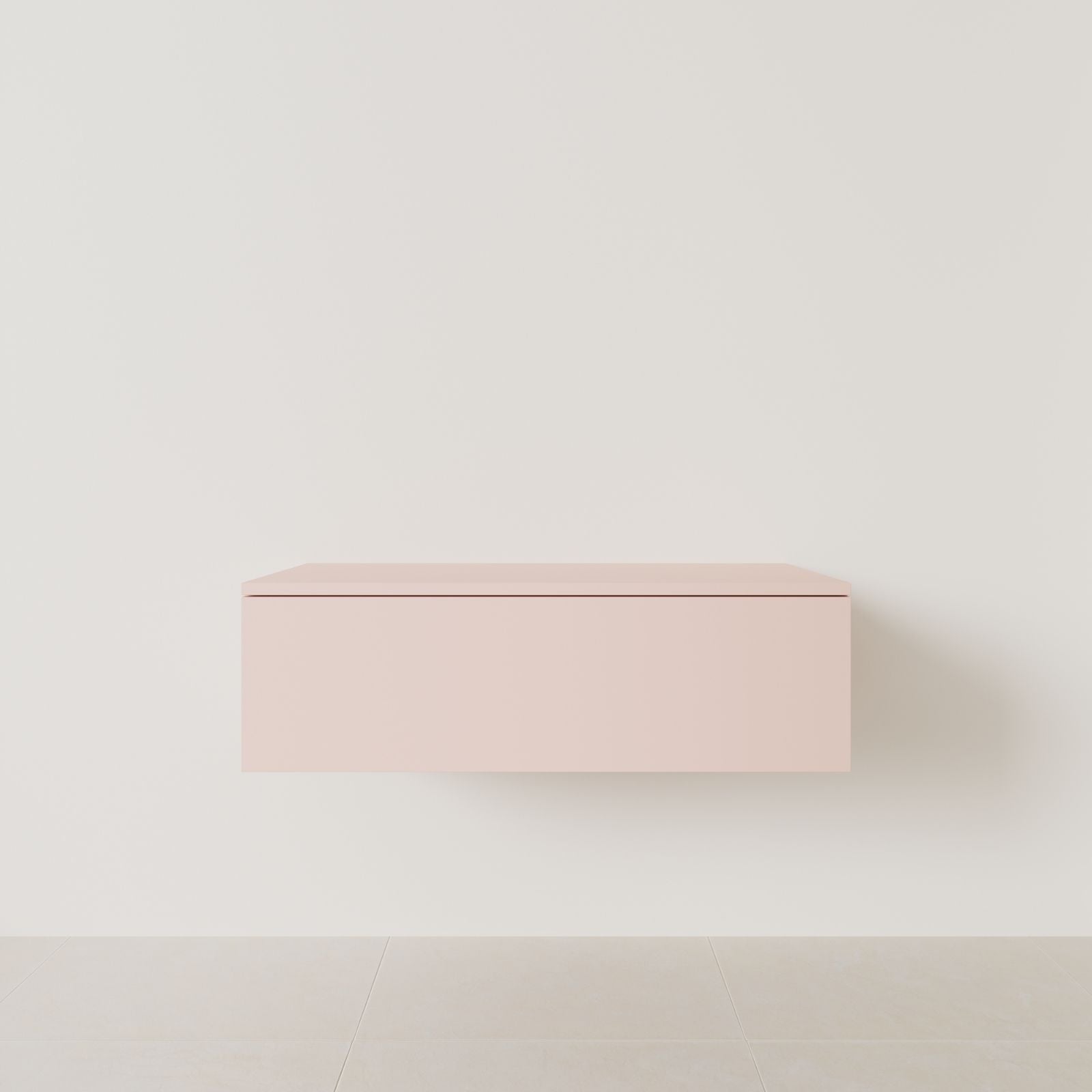 meuble salle de bain mino 100 cm rose meuble seul suspendu vue face