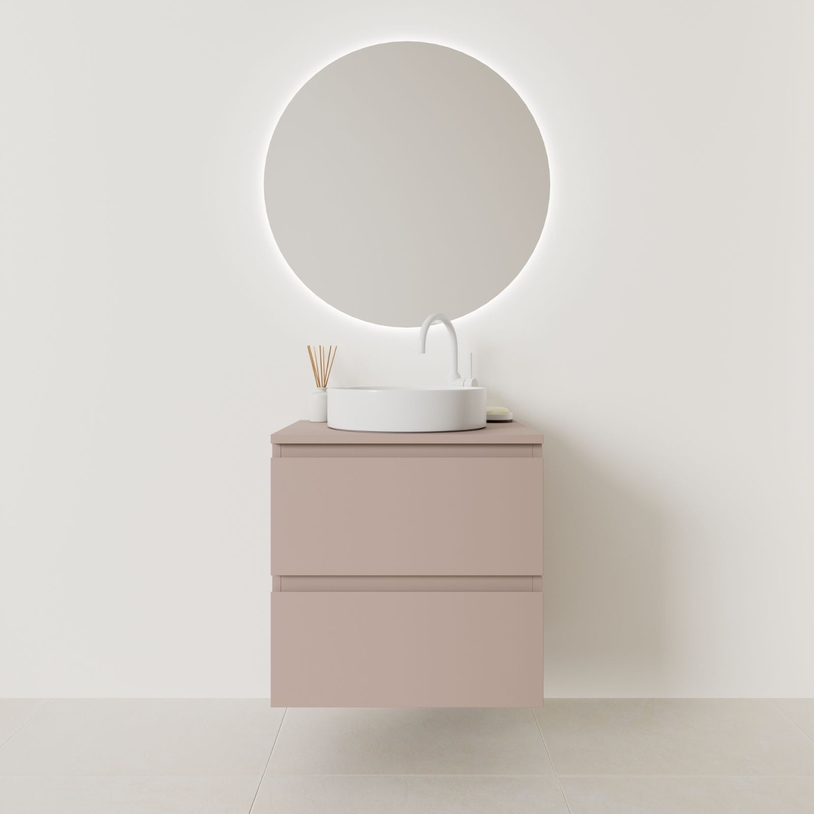 meuble salle de bain marco 60 cm parme façade prise de main vue face