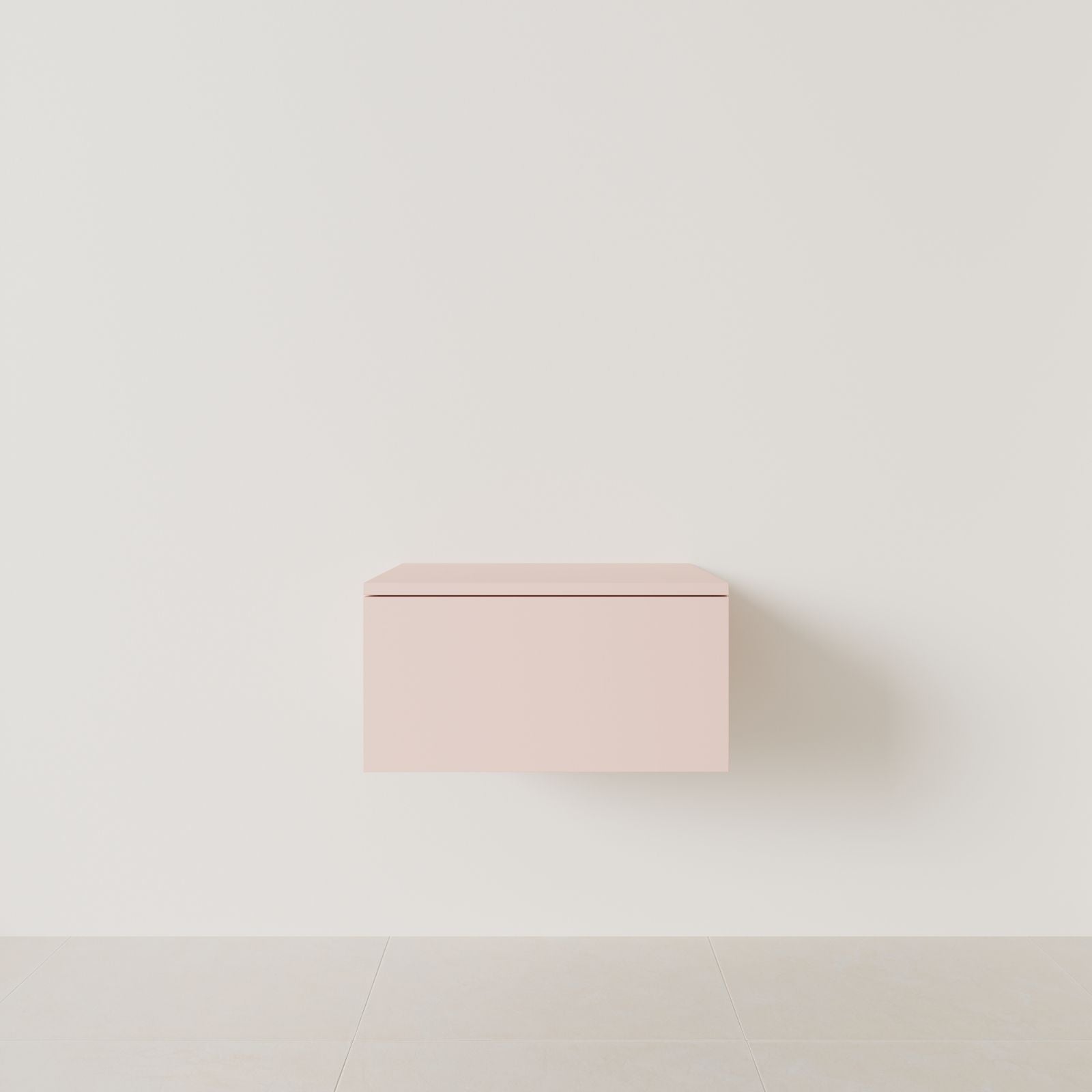 meuble salle de bain mino 60 cm rose meuble seul suspendu vue face
