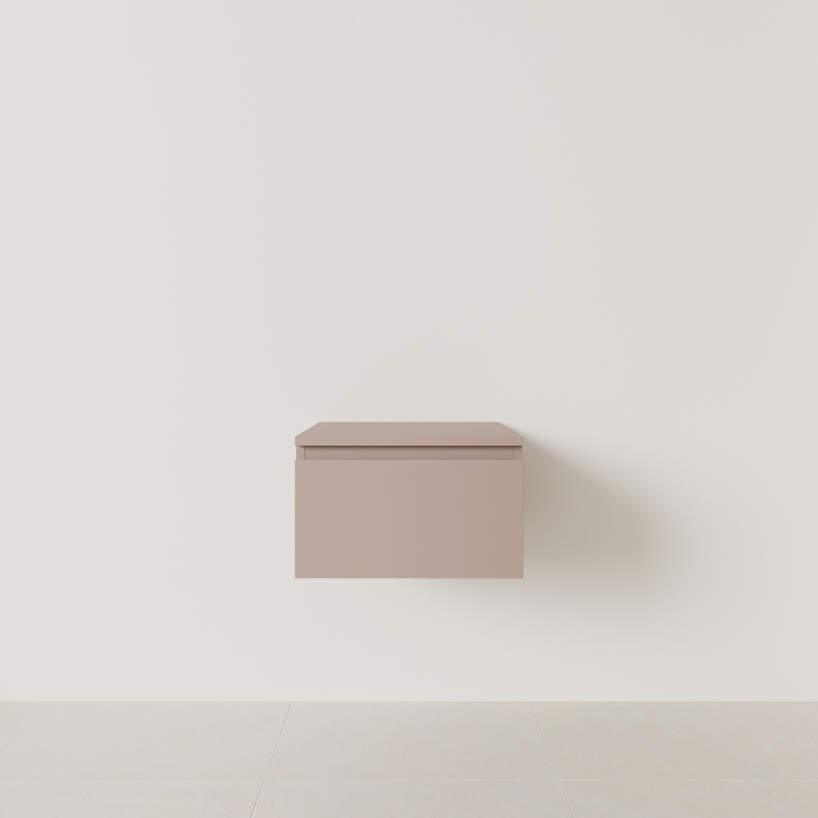 meuble salle de bain mino 50 cm parme meuble seul suspendu poignées intégrées vue face.