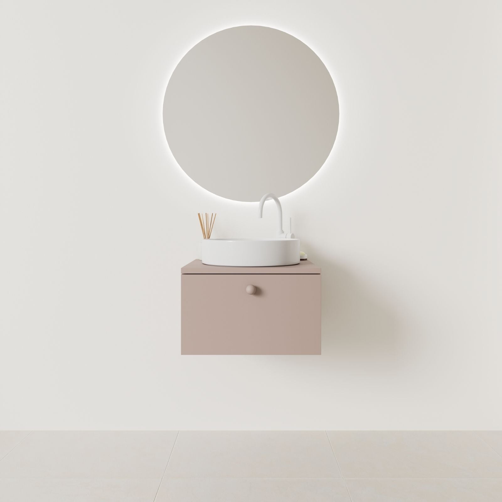 meuble salle de bain mino 50 cm parme façade lisse vue face
