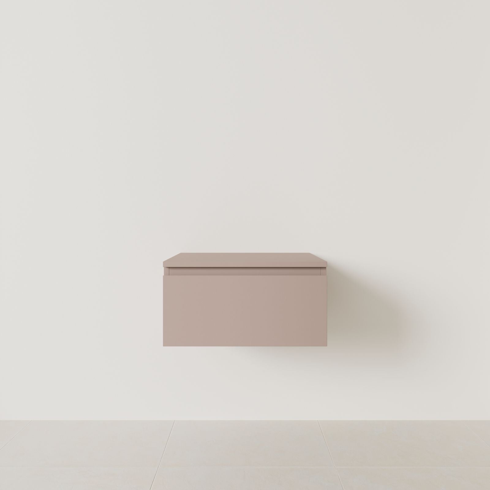 meuble salle de bain mino 60 cm parme meuble seul suspendu poignées intégrées vue face.