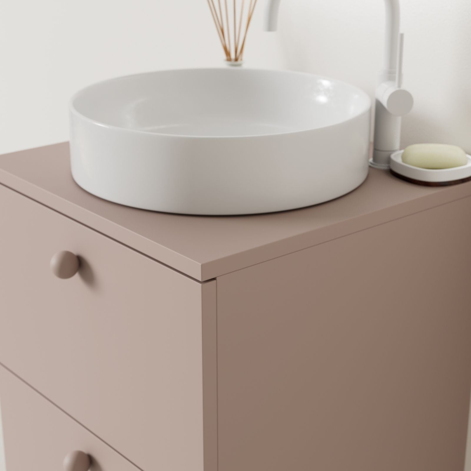meuble salle de bain marco parme 50 cm avec vasque posé vue angle