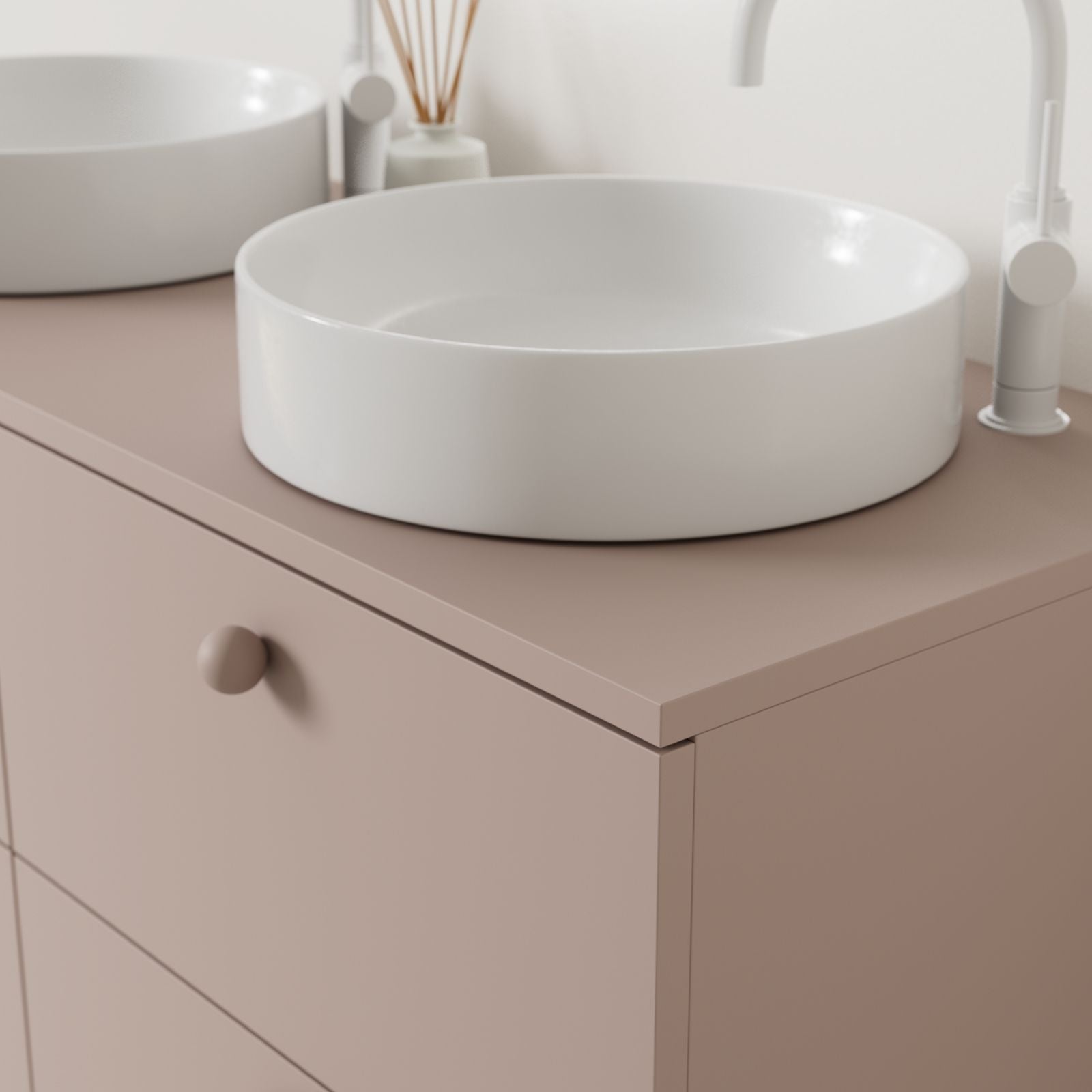 meuble salle de bain marco 120 cm parme double vasque à poser vue angle
