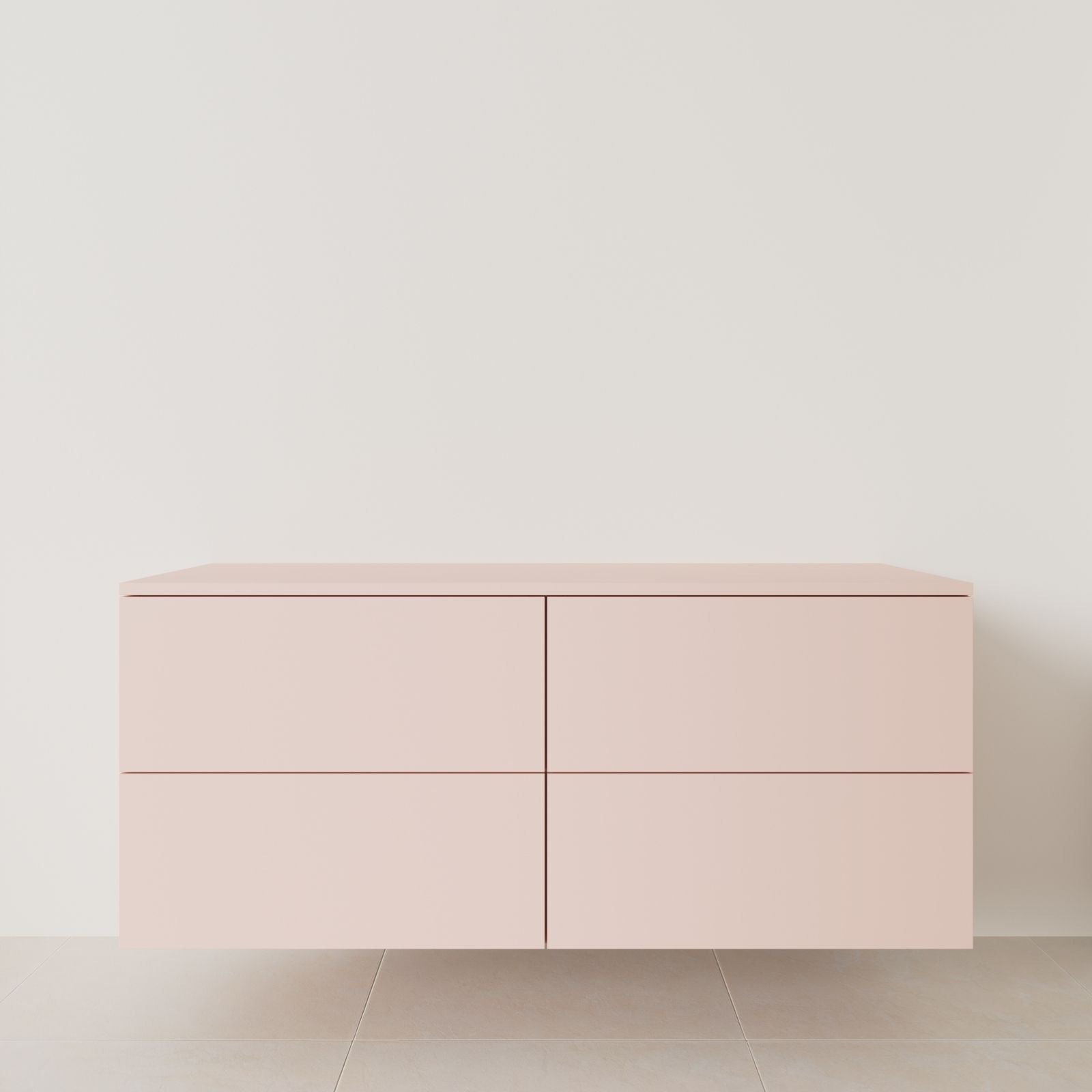 meuble salle de bain marco 140 cm double vasque suspendu rose meuble seul vue face