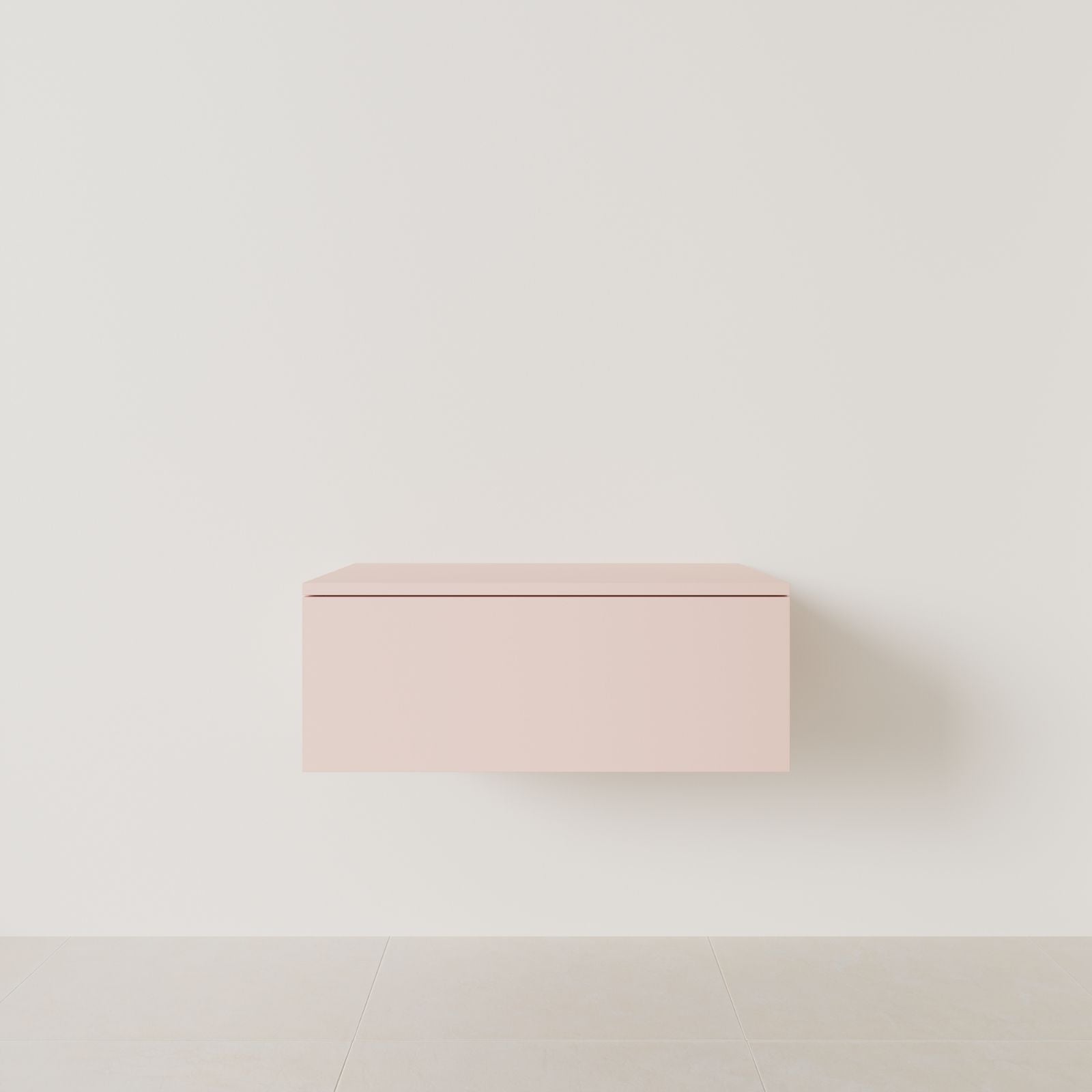 meuble salle de bain mino 80 cm rose meuble seul suspendu vue face