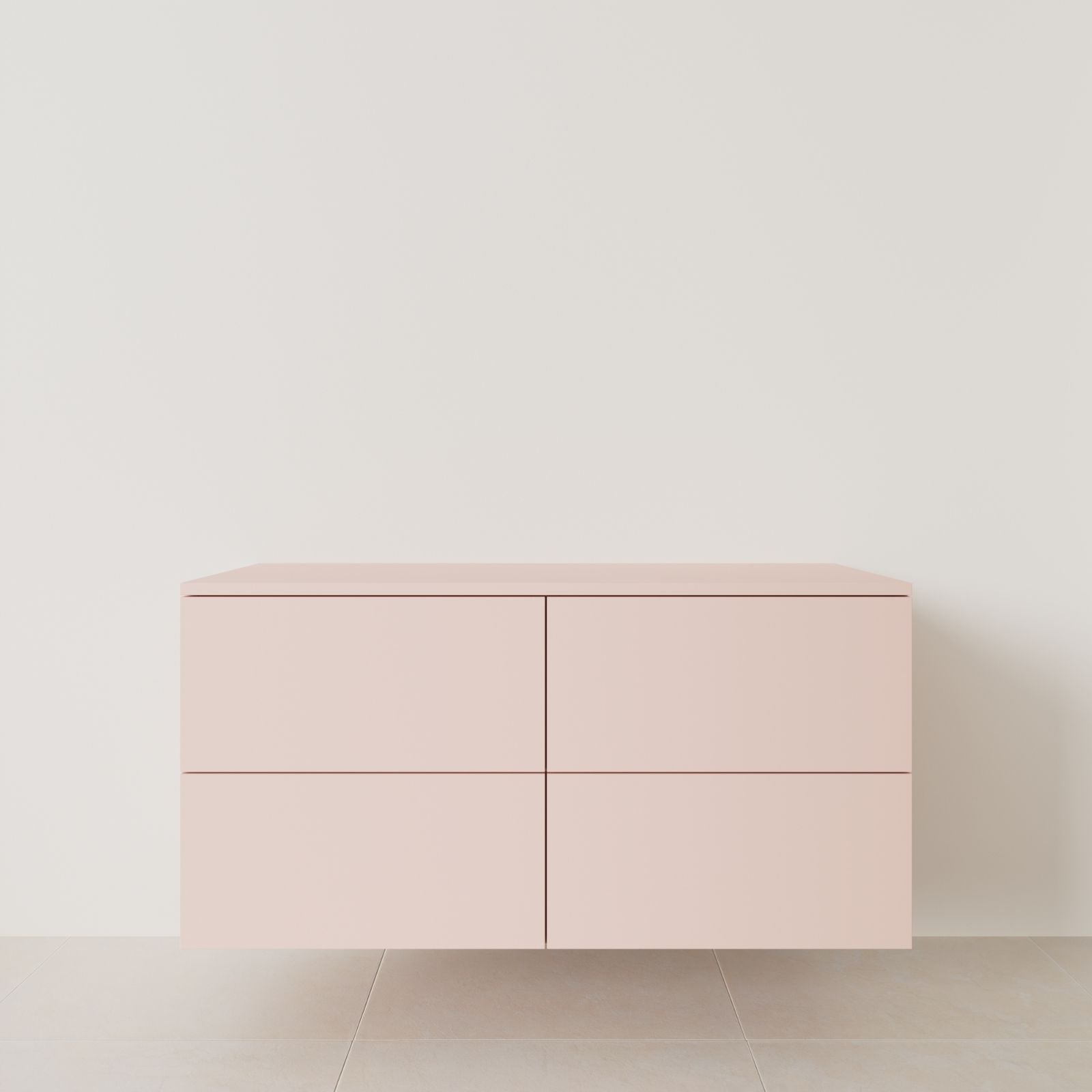 meuble salle de bain marco 120 cm double vasque suspendu rose meuble seul vue face