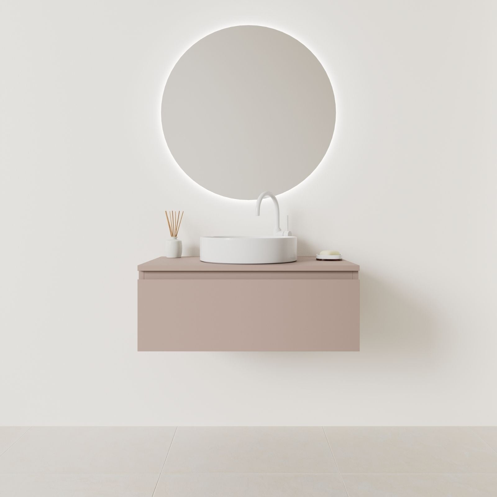meuble salle de bain mino 80 cm parme façade prise de main vue face