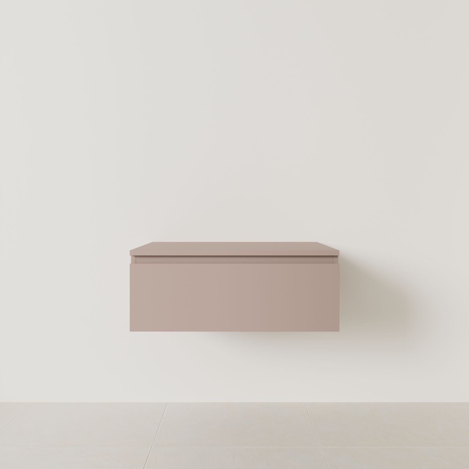 meuble salle de bain mino 80 cm parme meuble seul suspendu poignées intégrées vue face.