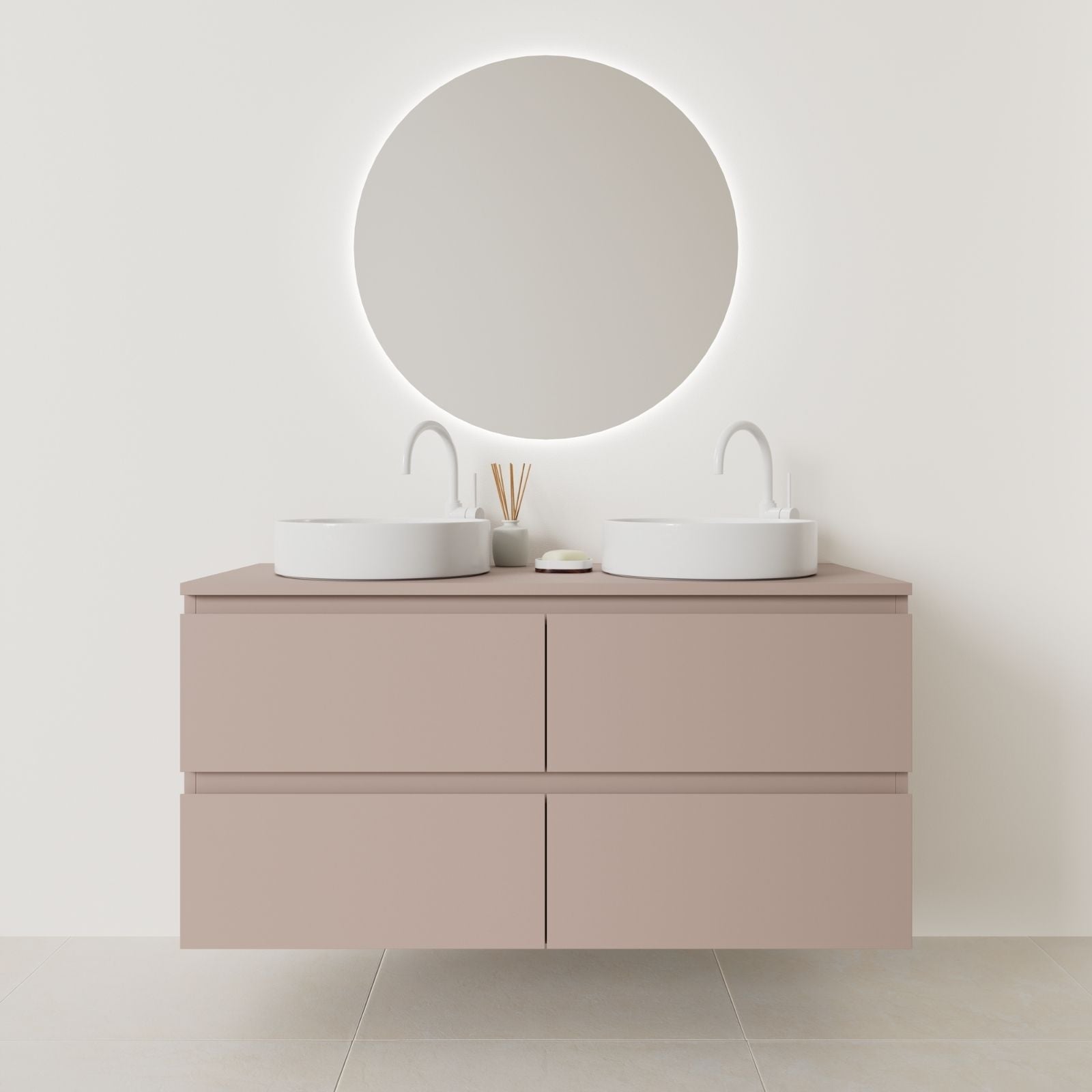 meuble salle de bain marco 120 cm double vasque suspendu parme prise de main vue face