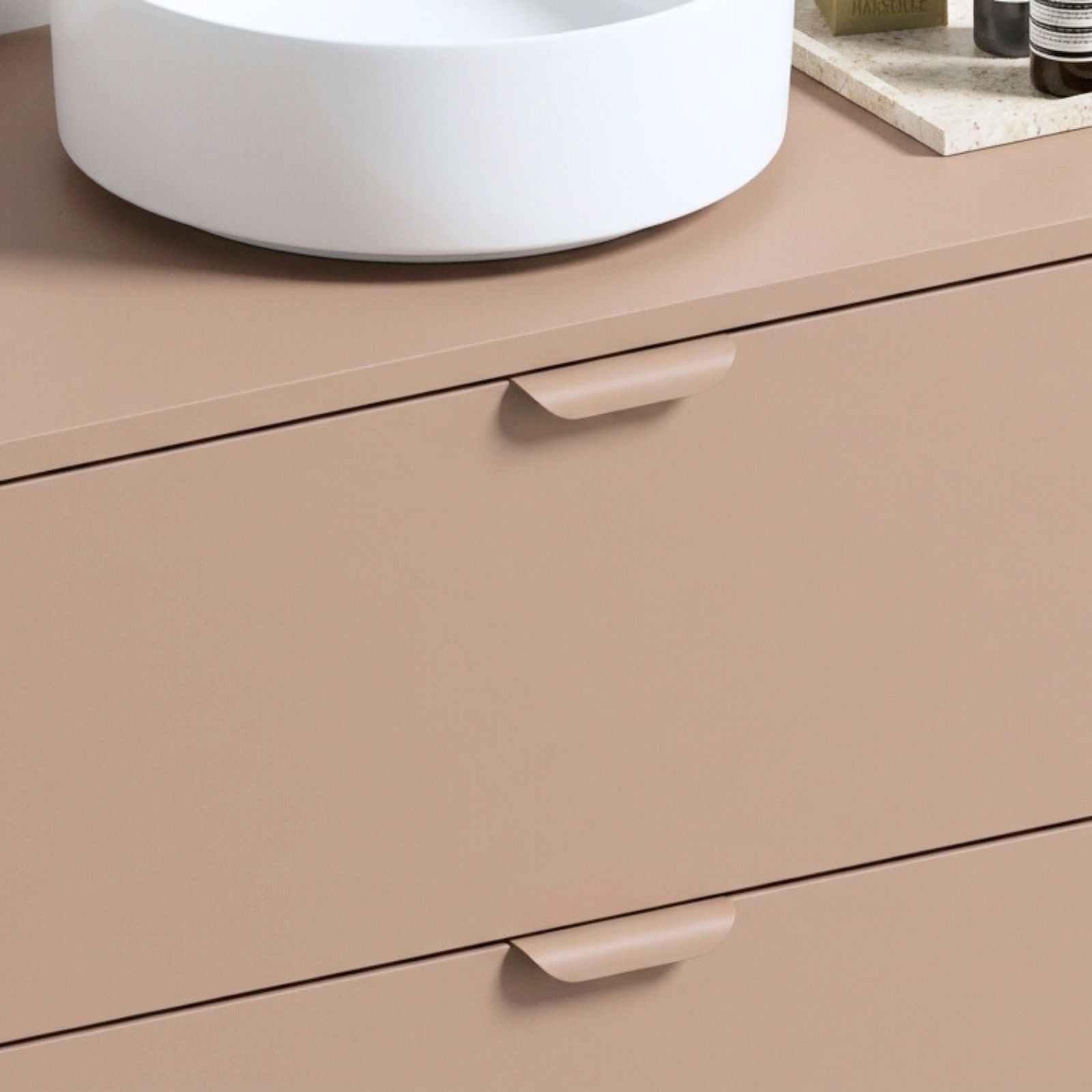 poignée meuble salle de bain Léo argile façade tiroir