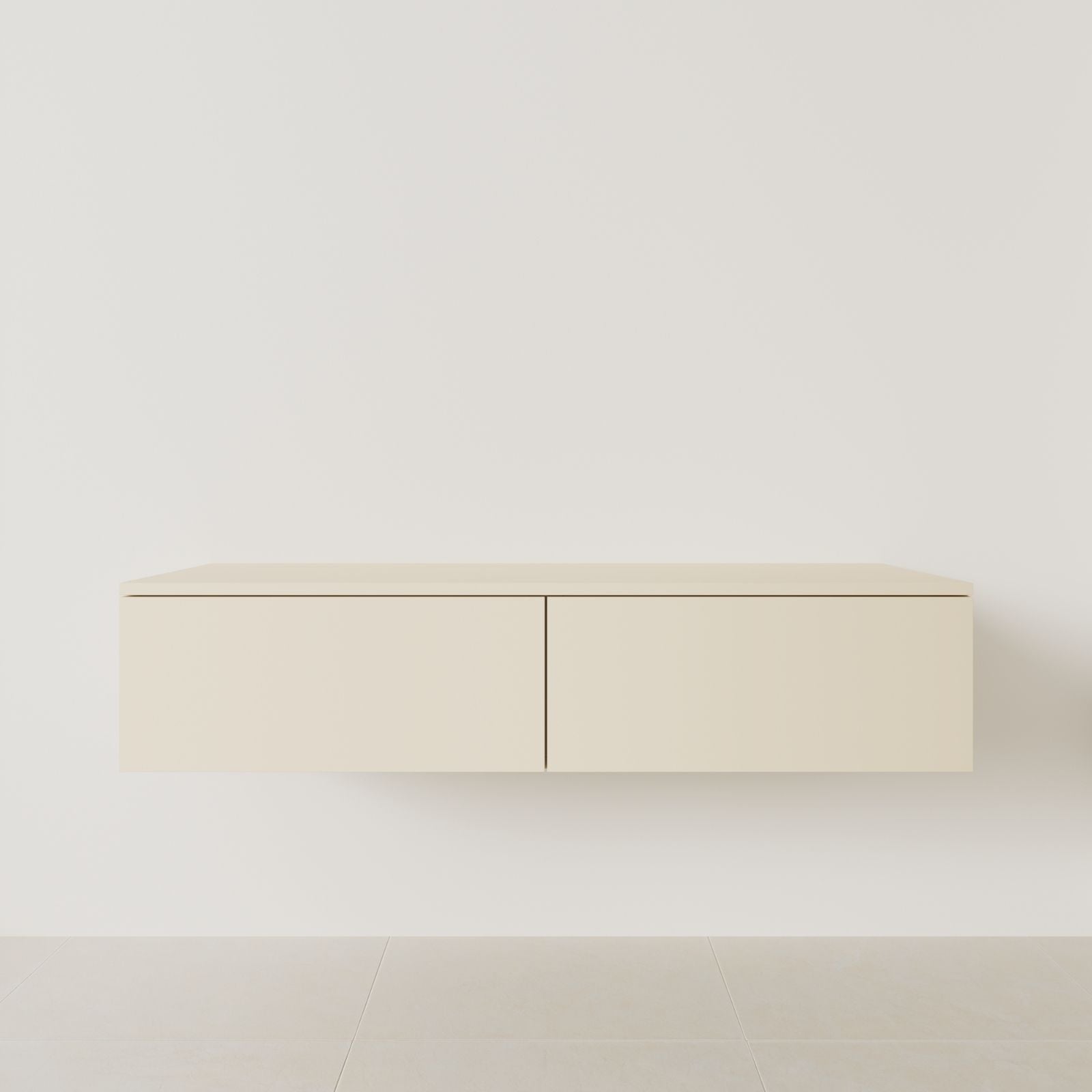 meuble salle de bain mino 140 cm double vasque suspendu sable meuble seul vue face