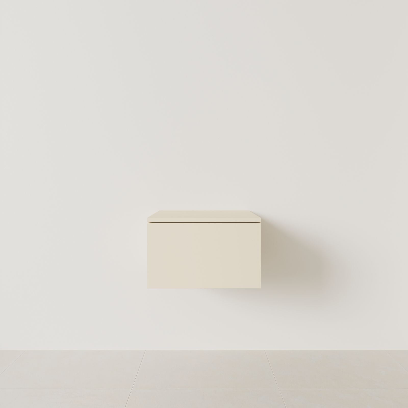 meuble salle de bain mino 50 cm sable meuble seul suspendu vue face