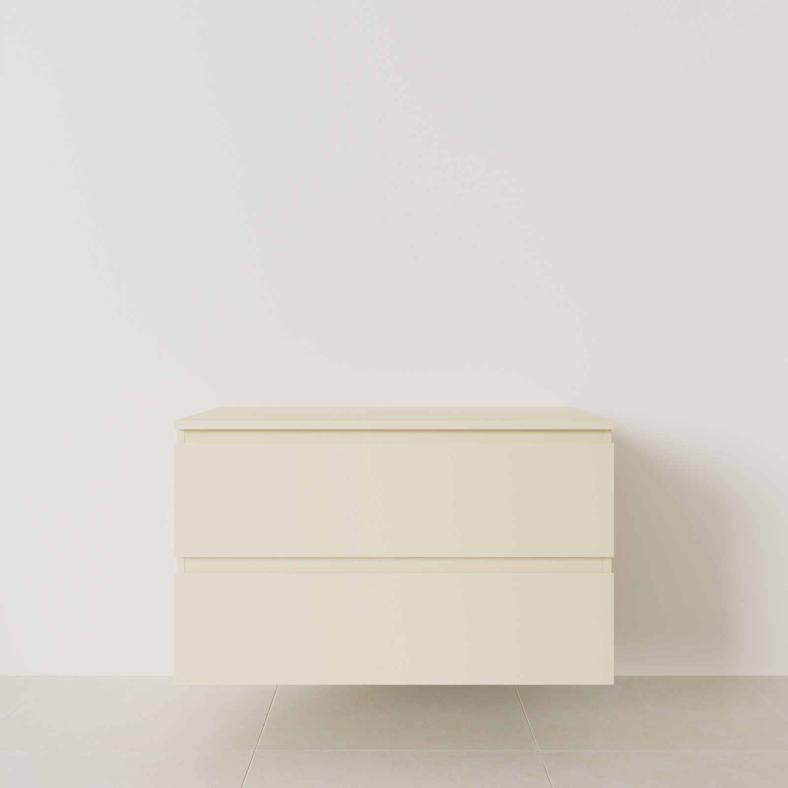 meuble salle de bain marco sable 100 cm meuble seul suspendu poignées intégrées vue face.