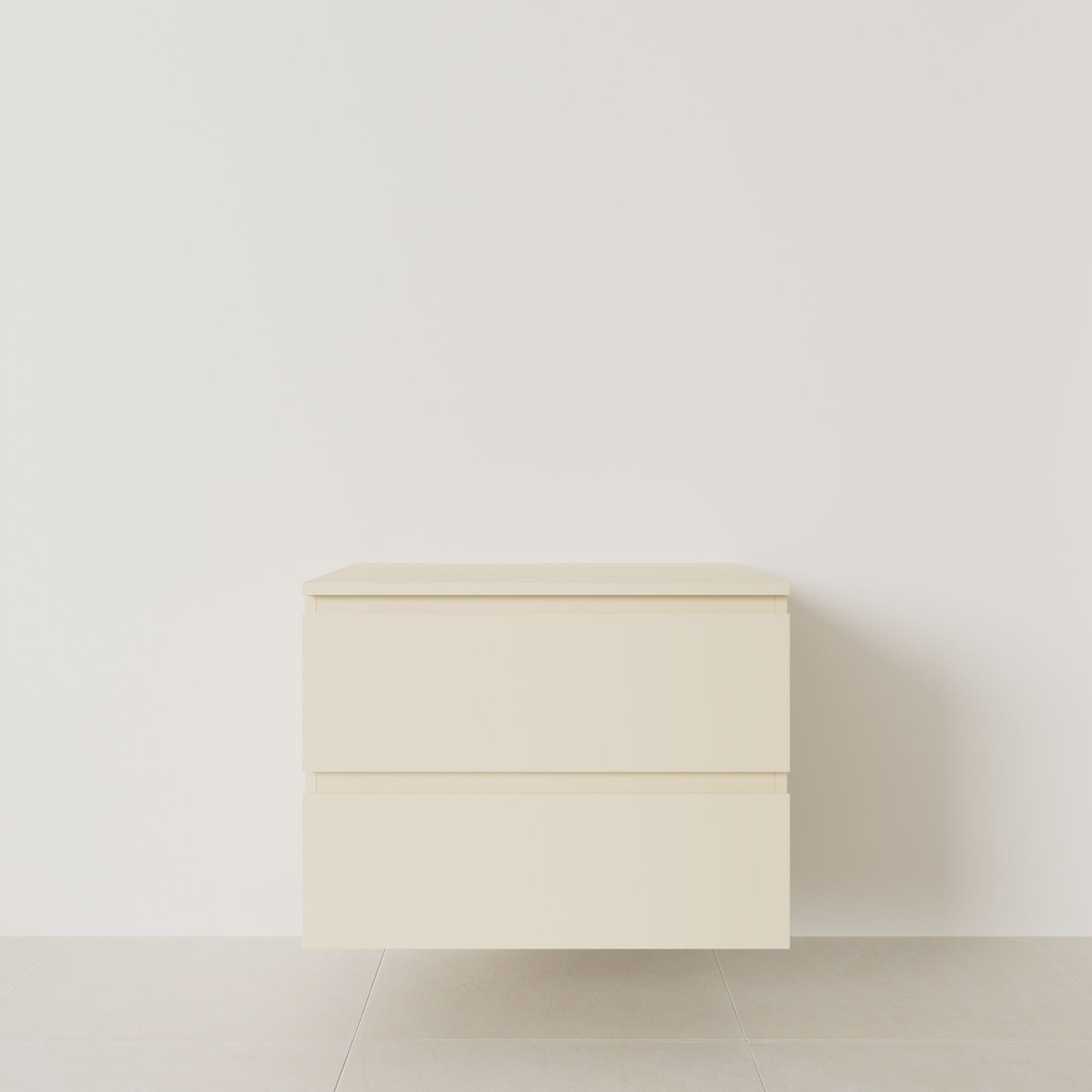 meuble salle de bain marco sable 80 cm meuble seul suspendu poignées intégrées vue face.