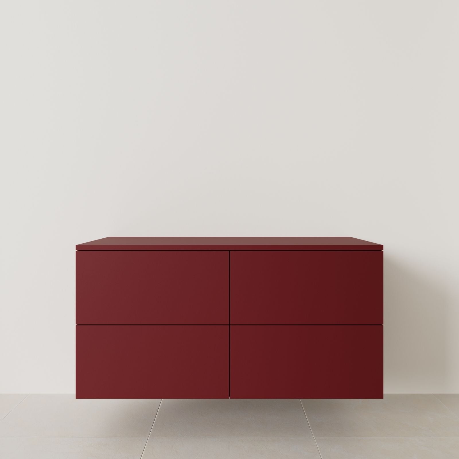 meuble salle de bain marco 120 cm double vasque suspendu rubis meuble seul vue face