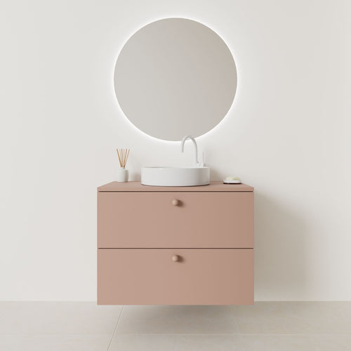 meuble salle de bain marco 80 cm argile façade lisse vue face