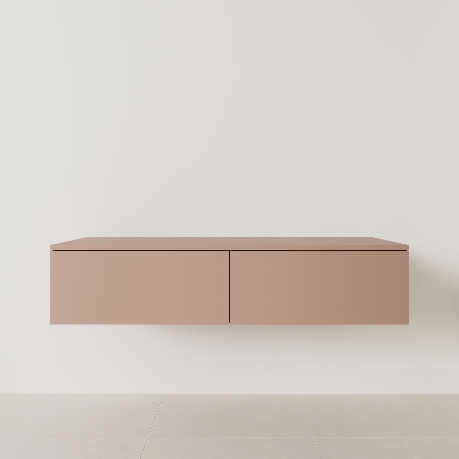 meuble salle de bain mino 140 cm double vasque suspendu argile meuble seul vue face