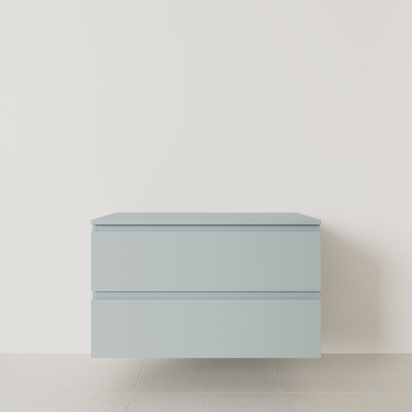 meuble salle de bain marco bleu 100 cm meuble seul suspendu poignées intégrées vue face.