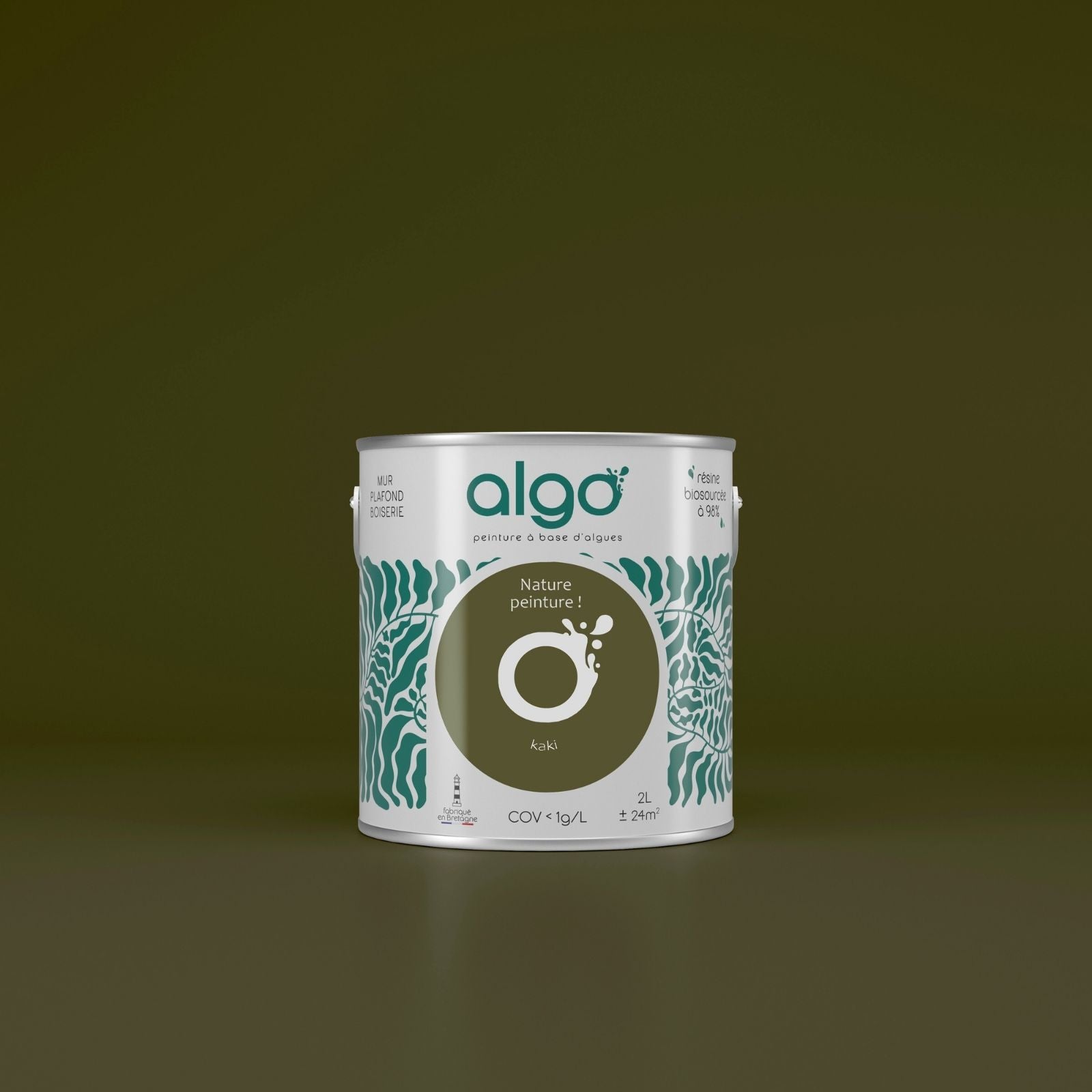 peinture meuble salle de bain couleur kaki finition pot
