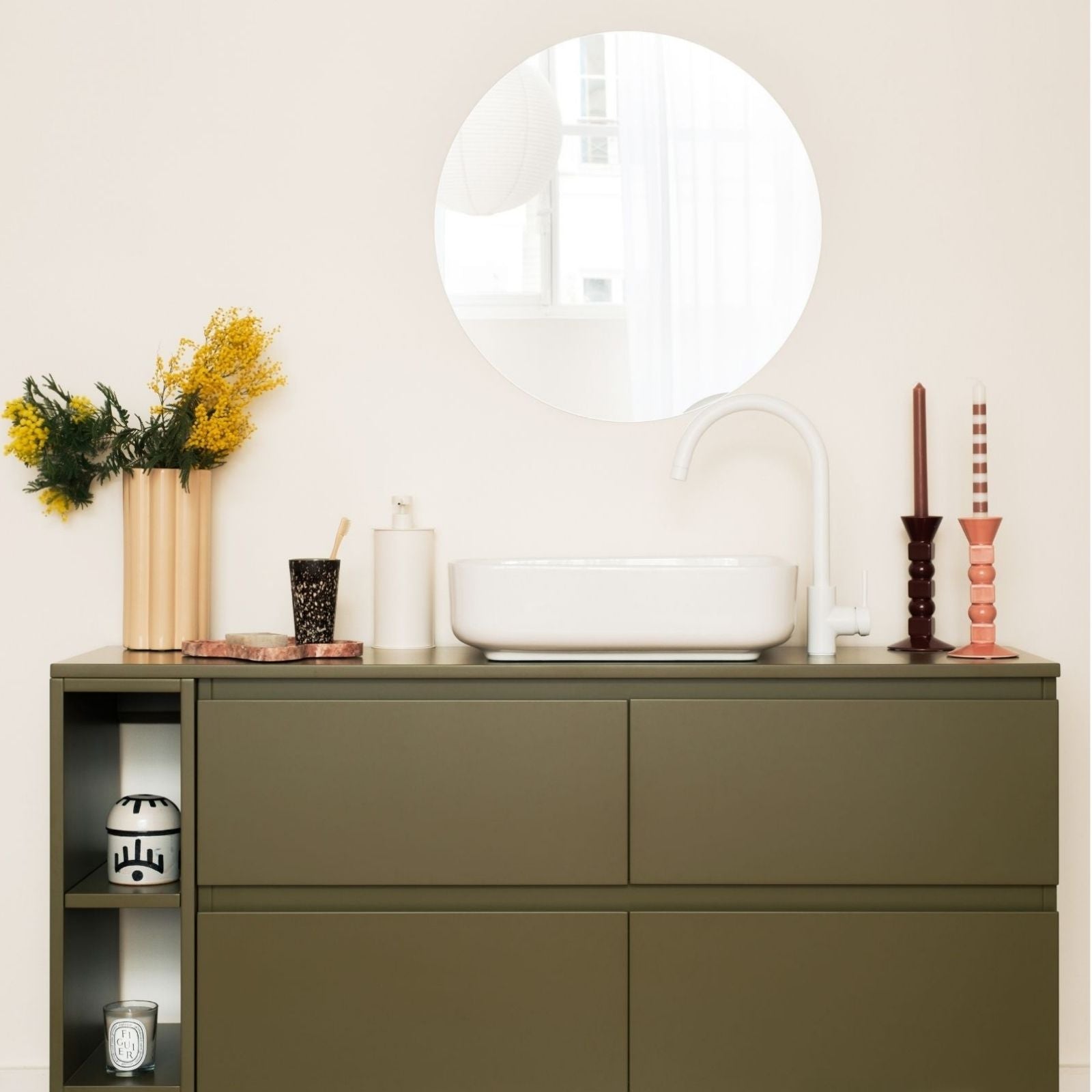 vasque à poser rectangulaire céramique blanche vue face