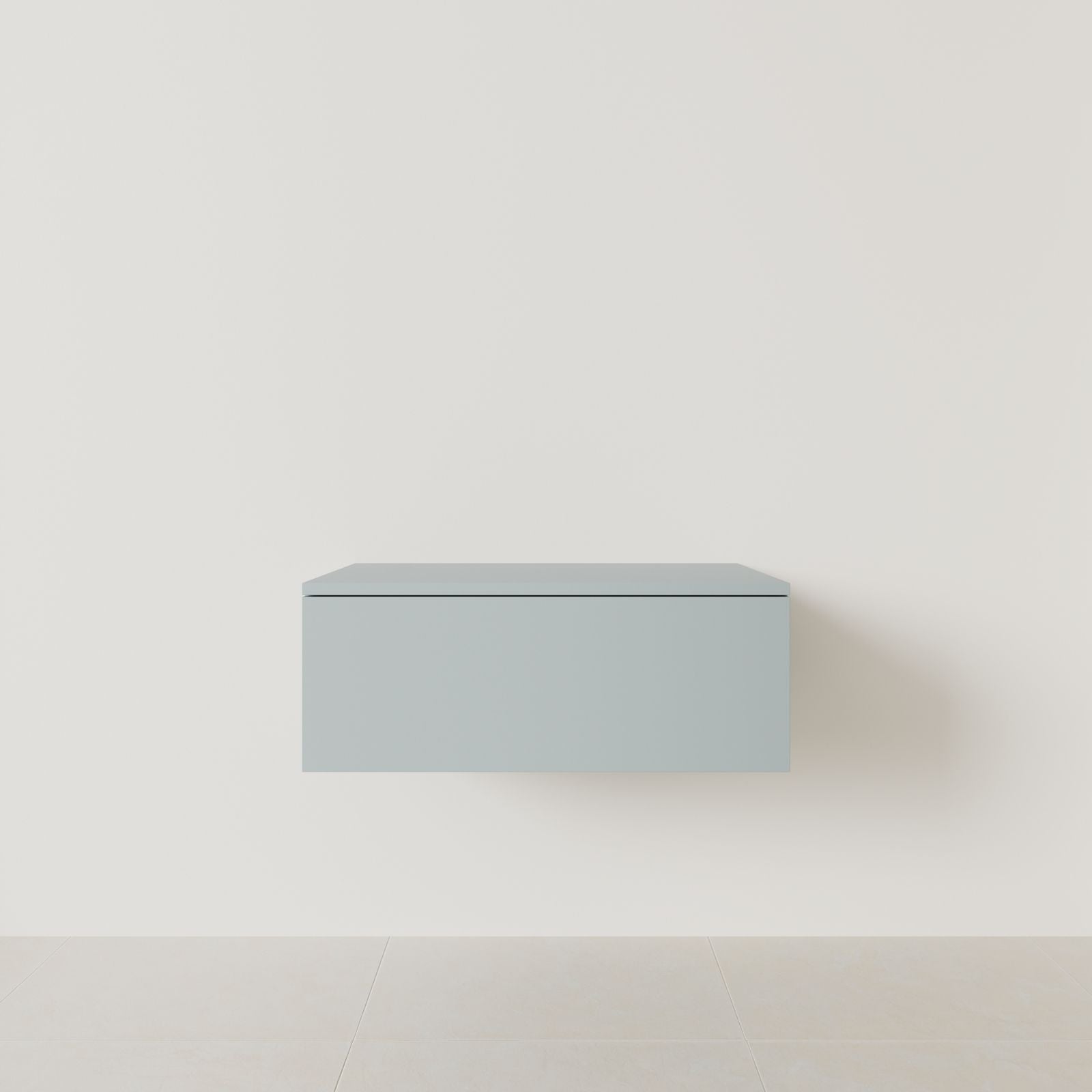 meuble salle de bain mino 80 cm bleu meuble seul suspendu vue face