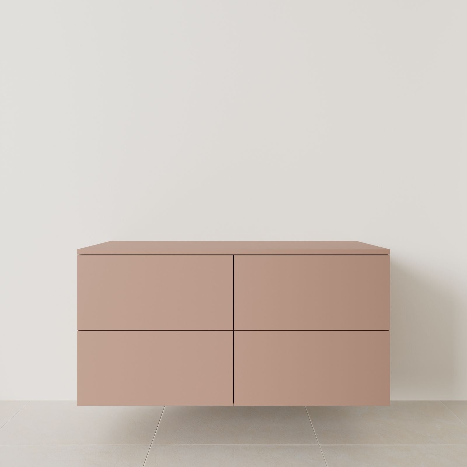 meuble salle de bain marco 120 cm double vasque suspendu argile meuble seul vue face