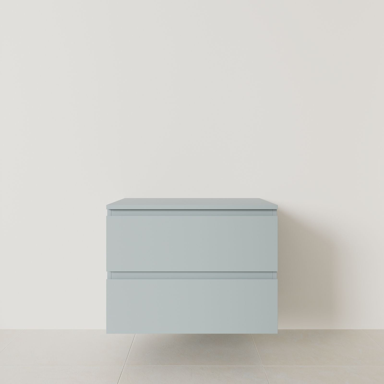 meuble salle de bain marco bleu 80 cm meuble seul suspendu poignées intégrées vue face.