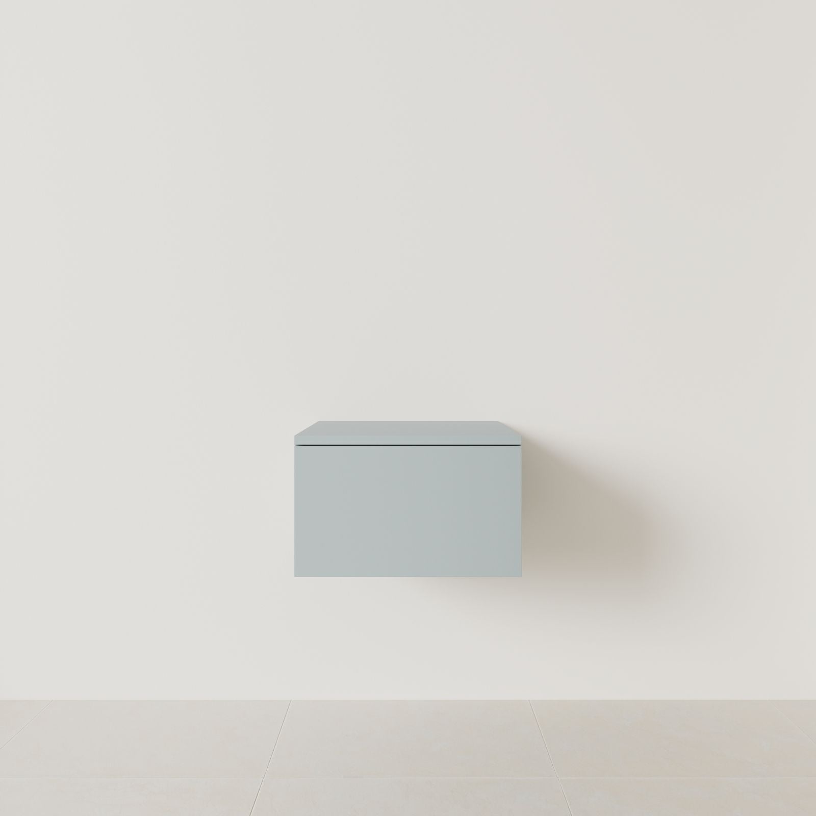 meuble salle de bain mino 50 cm bleu meuble seul suspendu vue face