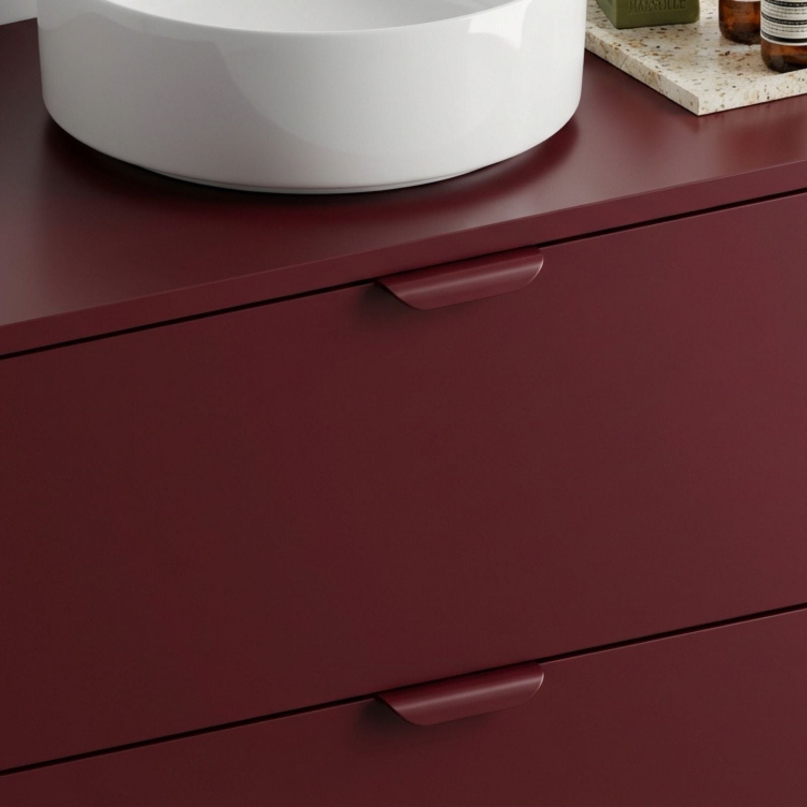 poignée meuble salle de bain Léo rubis façade tiroir