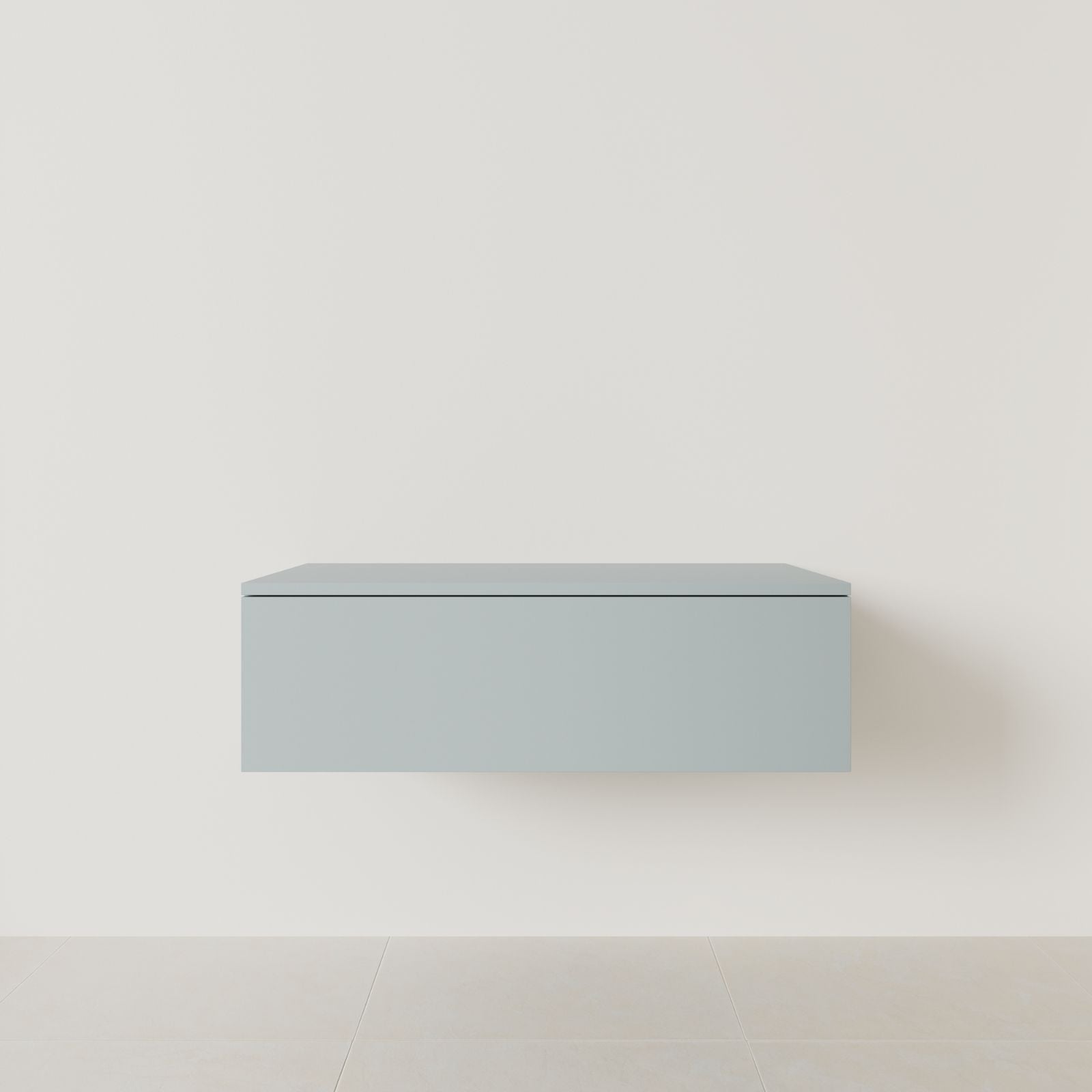 meuble salle de bain mino 100 cm bleu meuble seul suspendu vue face