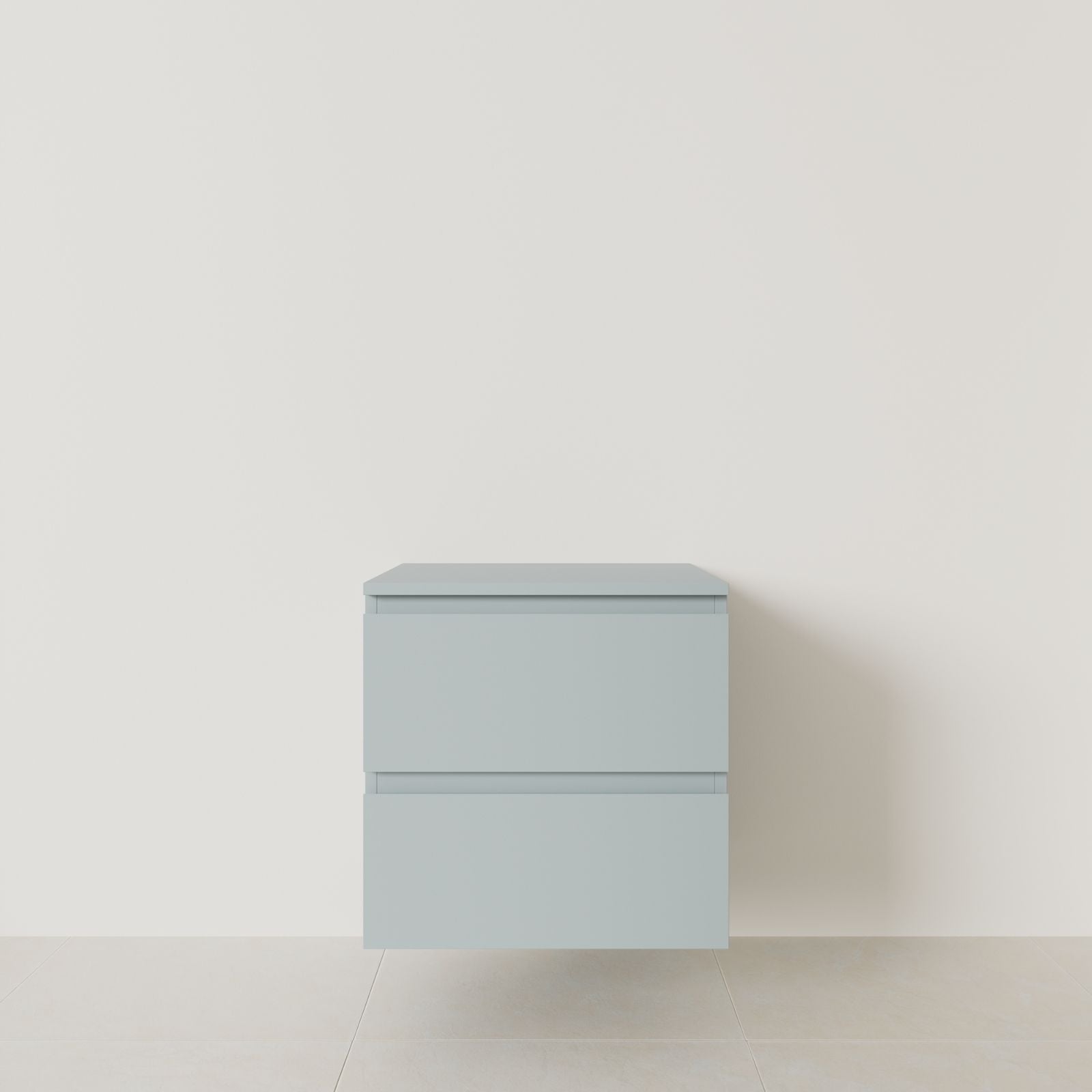 meuble salle de bain marco bleu 60 cm meuble seul suspendu poignées intégrées vue face.