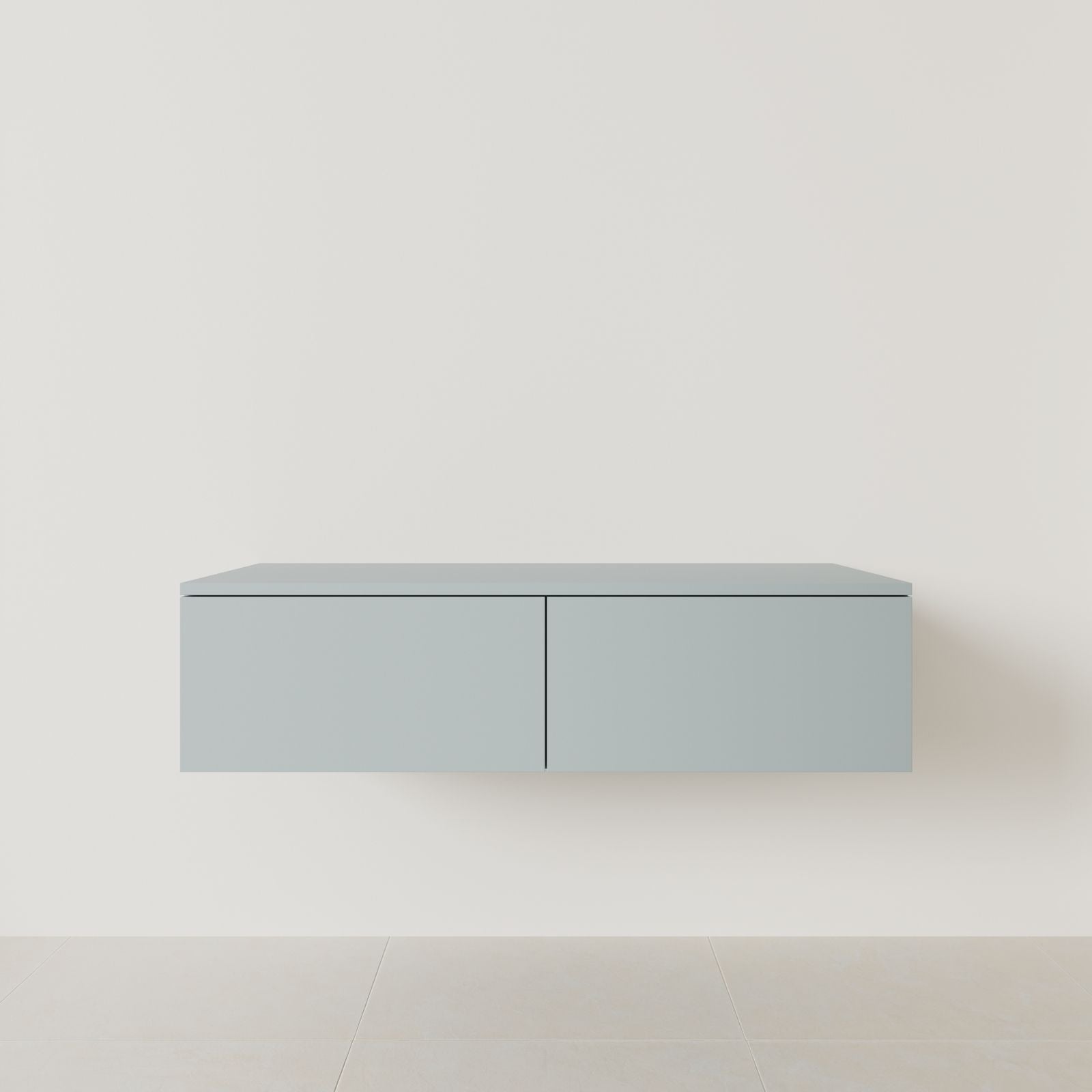 meuble salle de bain mino 120 cm double vasque suspendu bleu meuble seul vue face