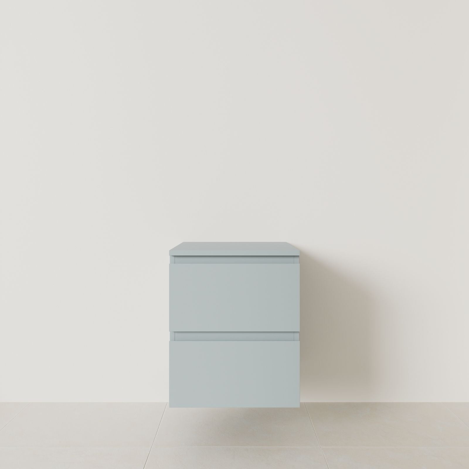 meuble salle de bain marco bleu 50 cm meuble seul suspendu poignées intégrées vue face.