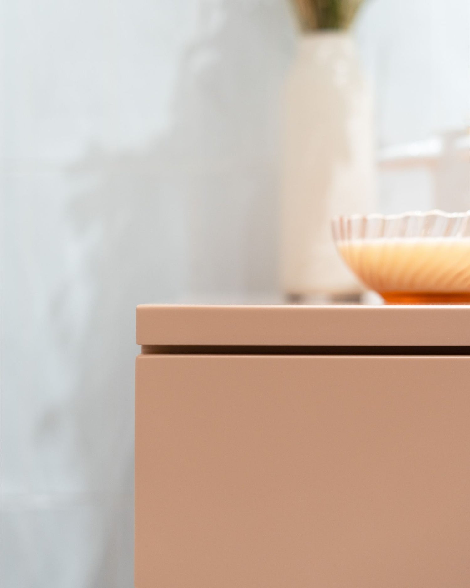 meuble de salle de bain terracotta détail