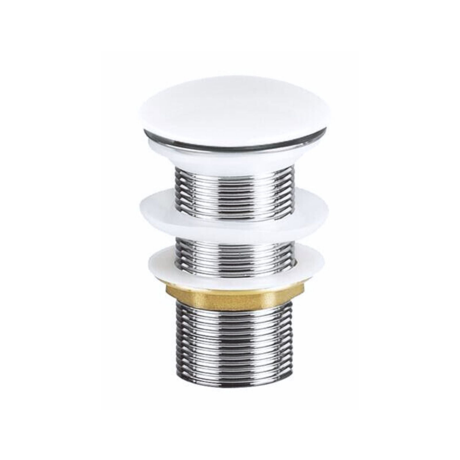 bonde clic clac universelle blanche brillante pour vasque salle de bain sans trop plein