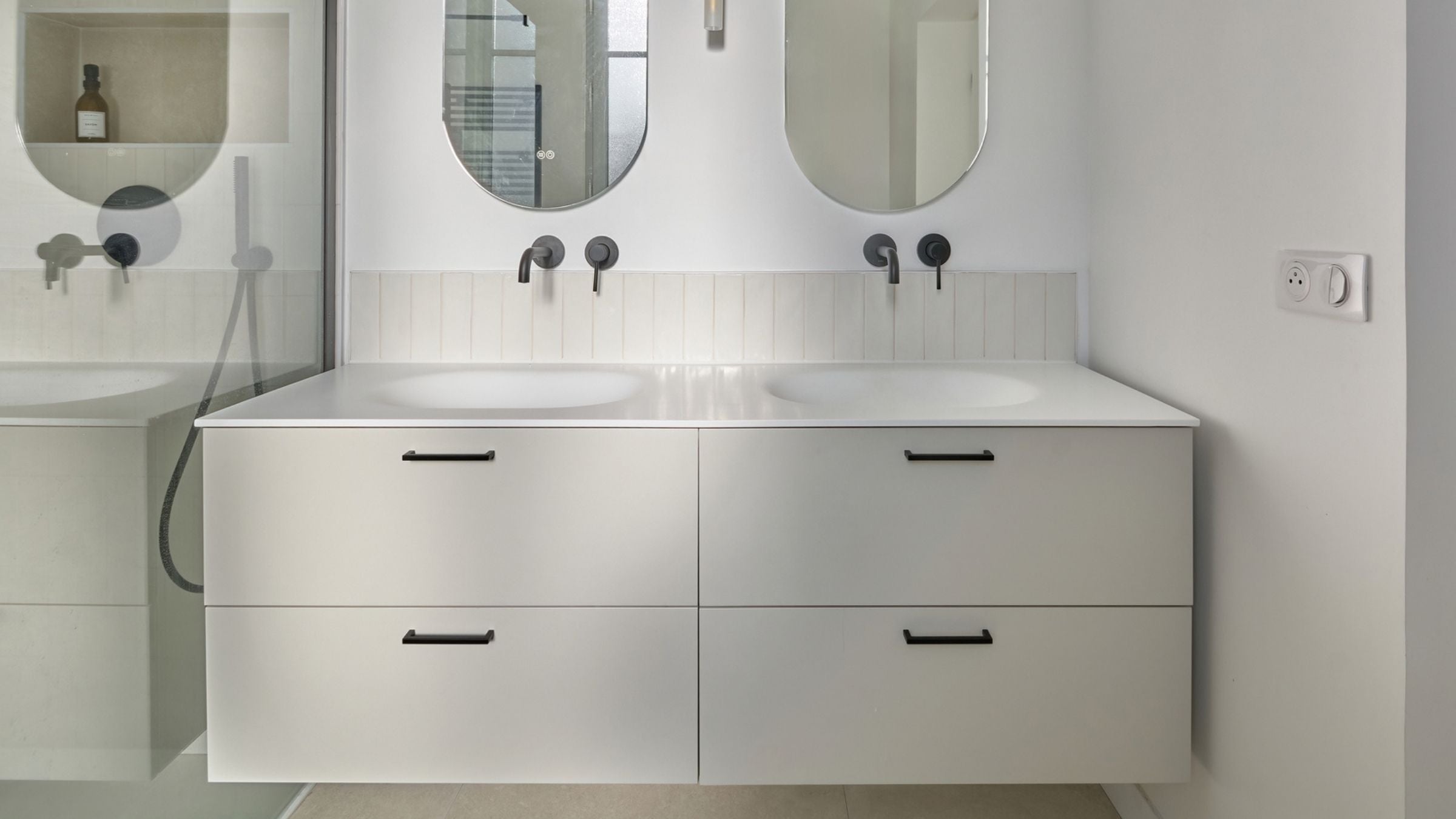meuble de salle de bain craie sur mesure