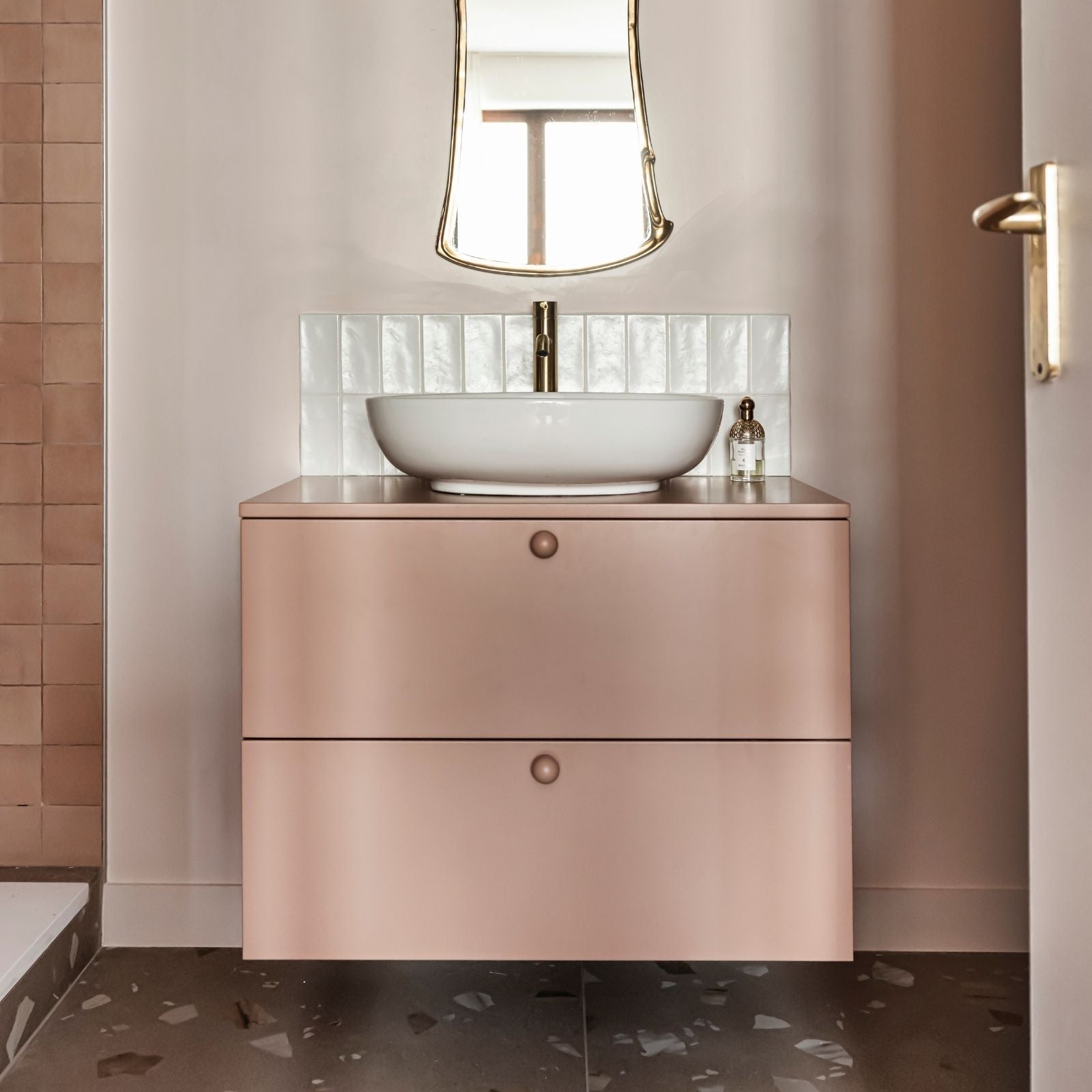 Meuble de salle de bain argile polopolo vue de face