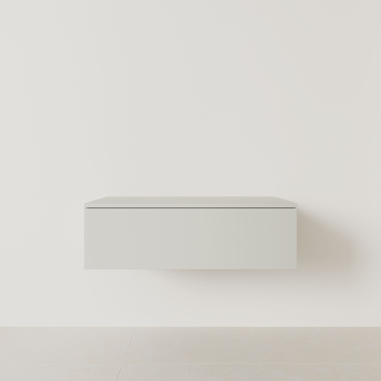 meuble salle de bain mino 100 cm craie meuble seul suspendu vue face