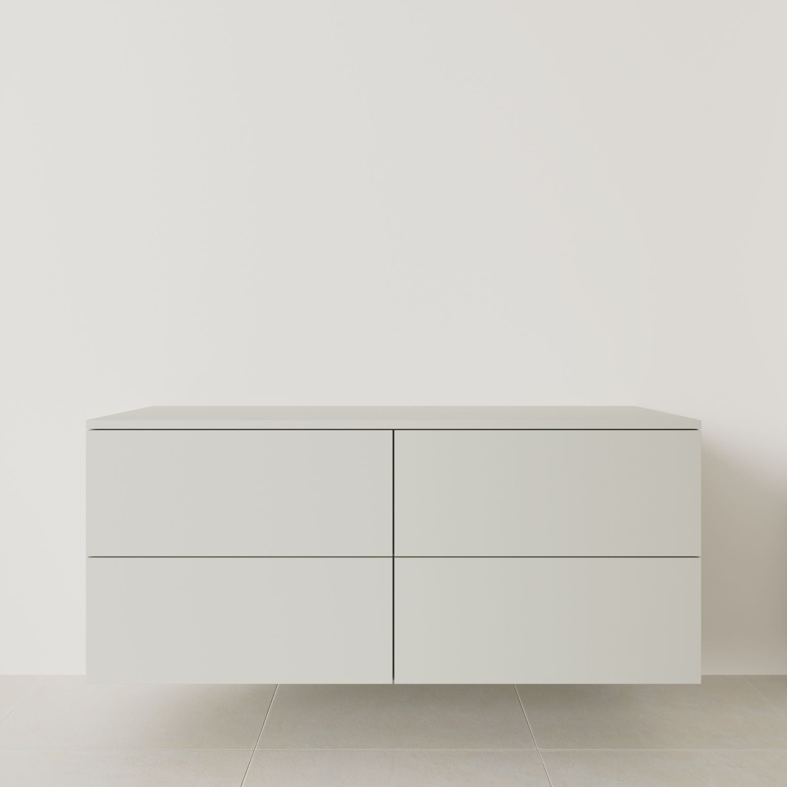 meuble salle de bain marco 140 cm double vasque suspendu craie meuble seul vue face
