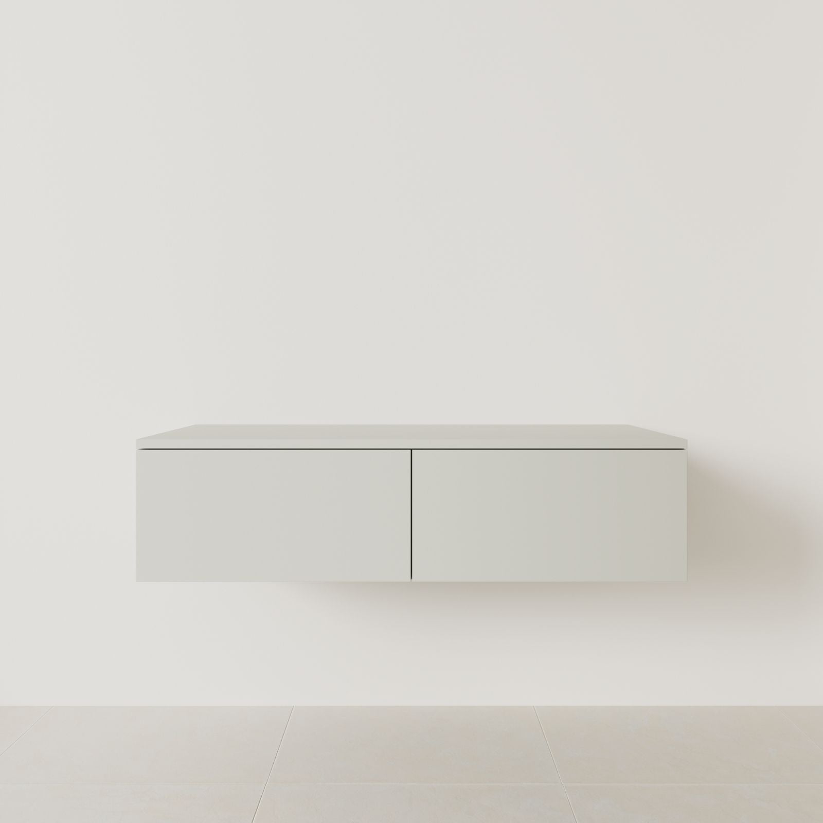 meuble salle de bain mino 120 cm double vasque suspendu craie meuble seul vue face
