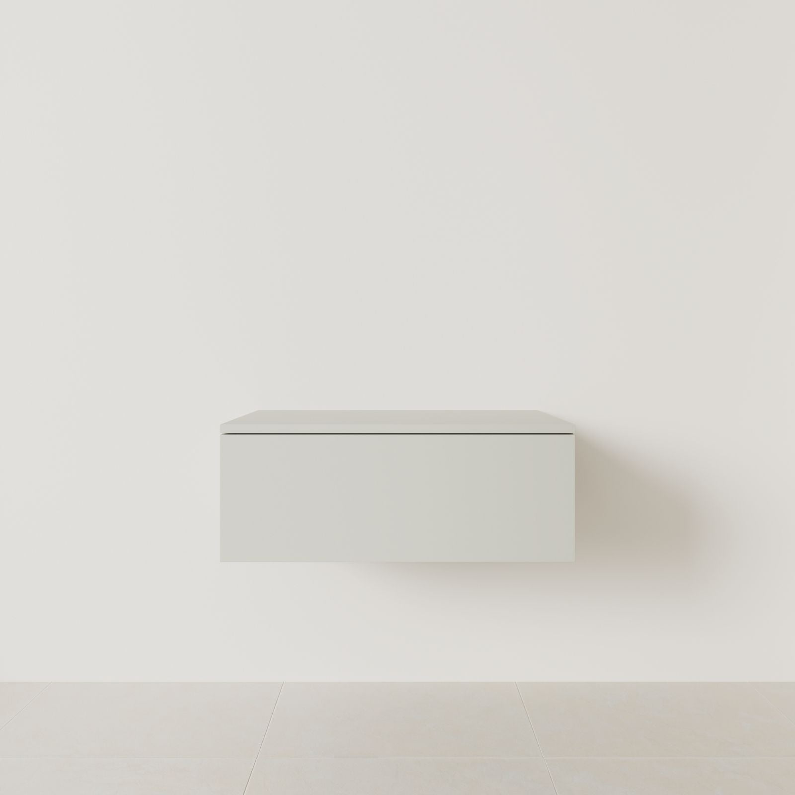 meuble salle de bain mino 80 cm craie meuble seul suspendu vue face