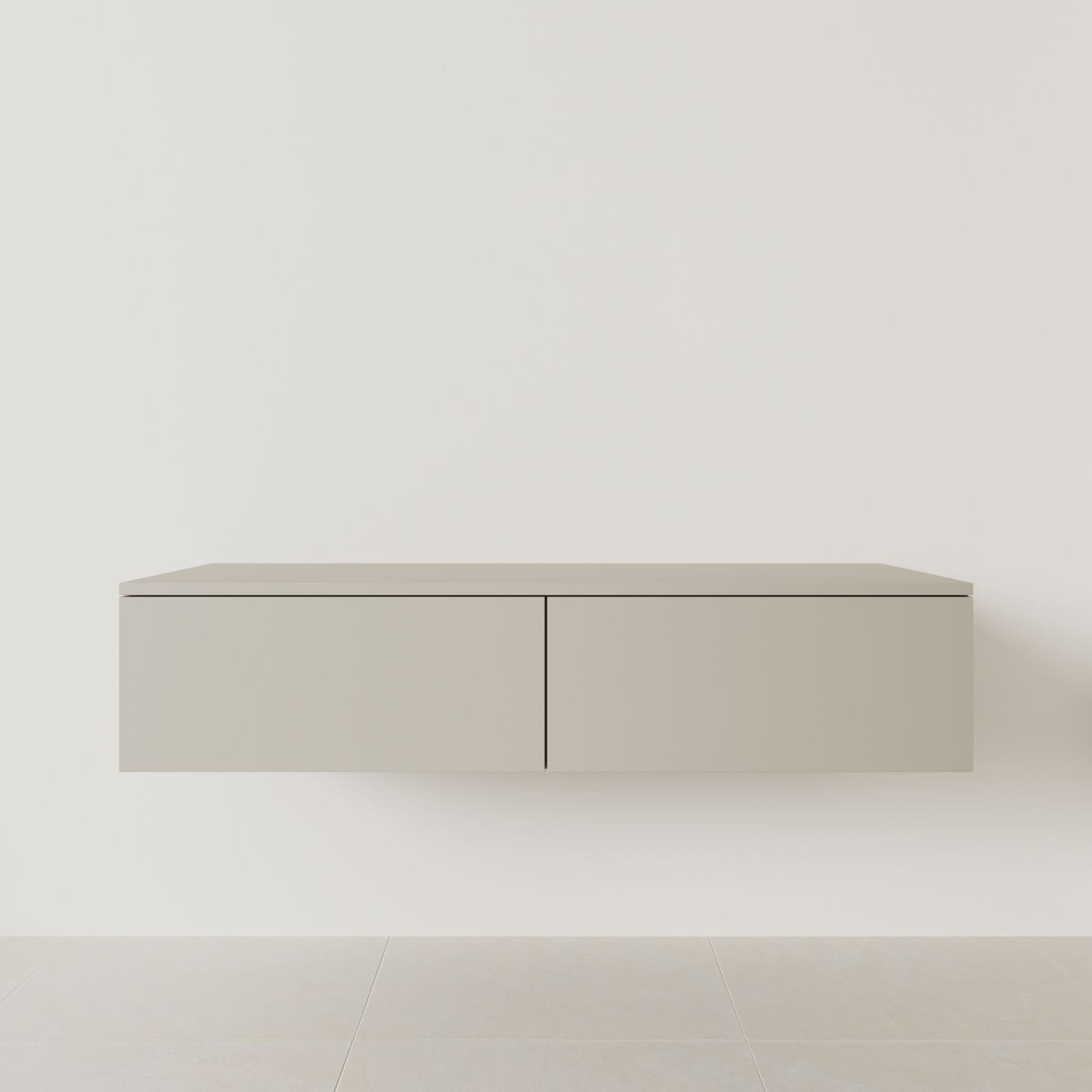meuble salle de bain mino 140 cm double vasque suspendu greige meuble seul vue face